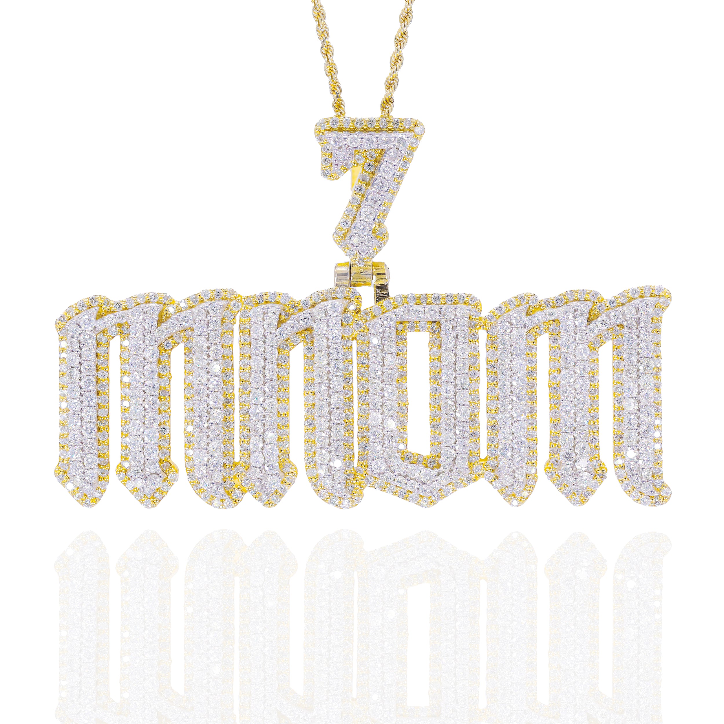 Custom Two-Tone/Layer Diamond Name Pendant