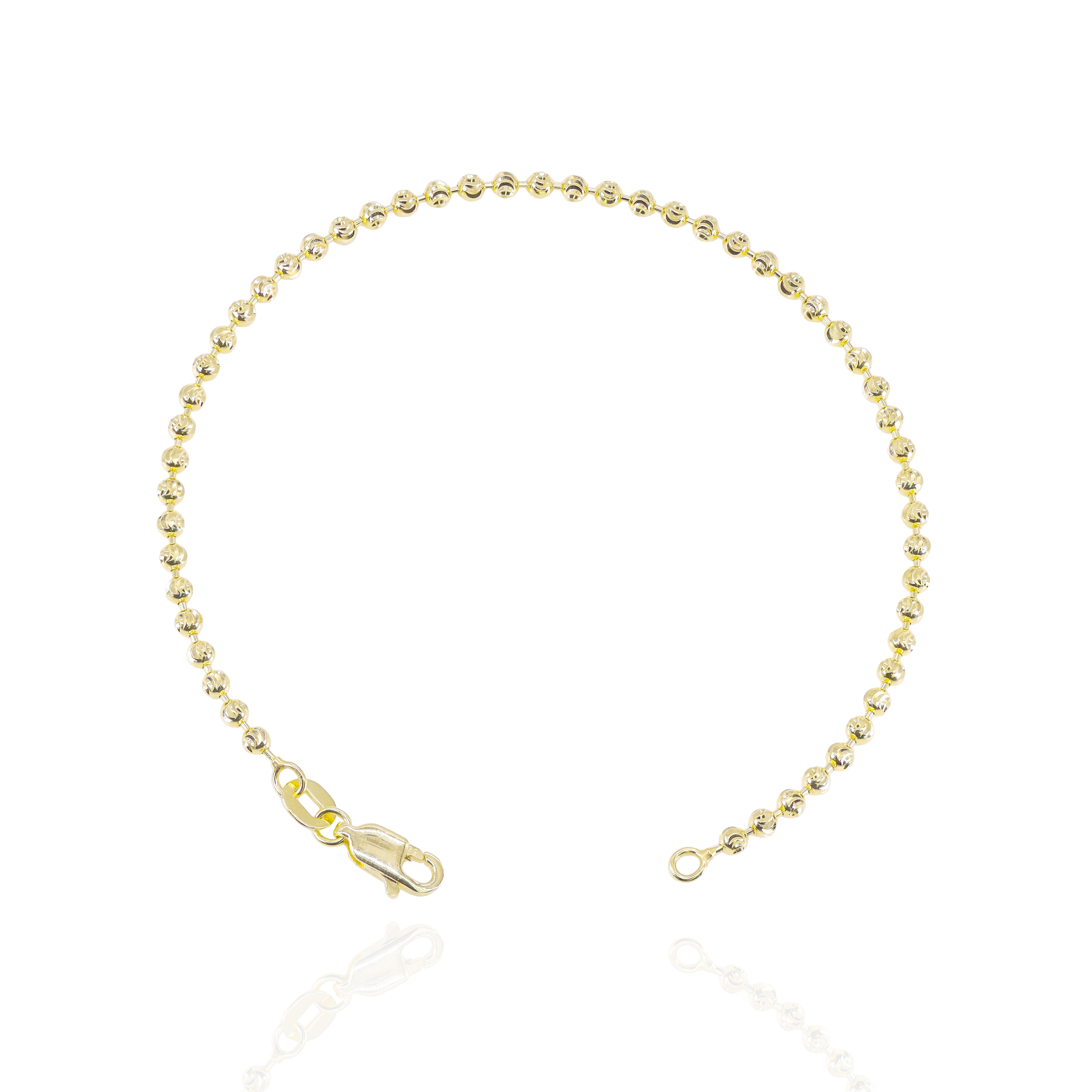 14KT Solid Moon Cut Gold Bracelet