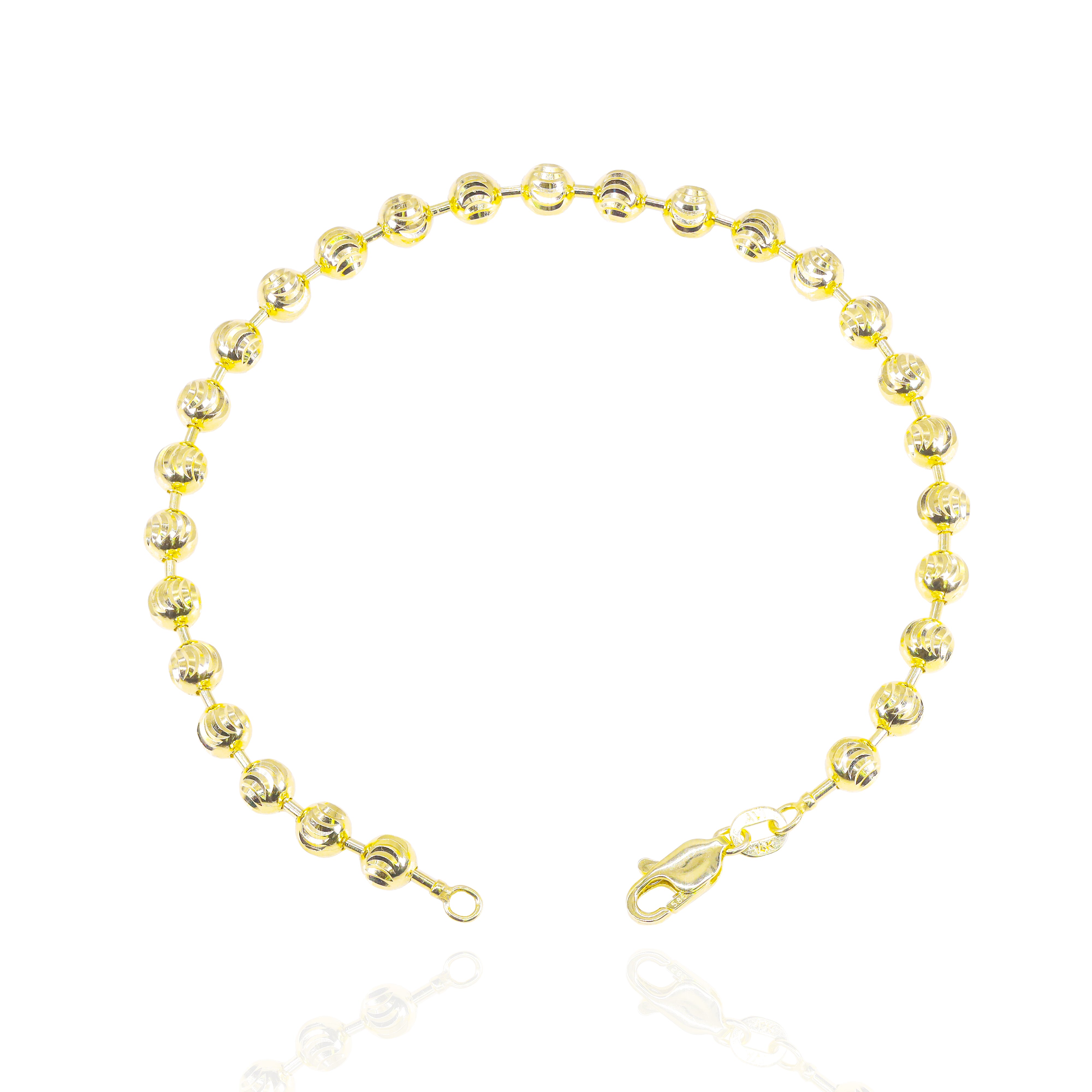 14KT Solid Moon Cut Gold Bracelet