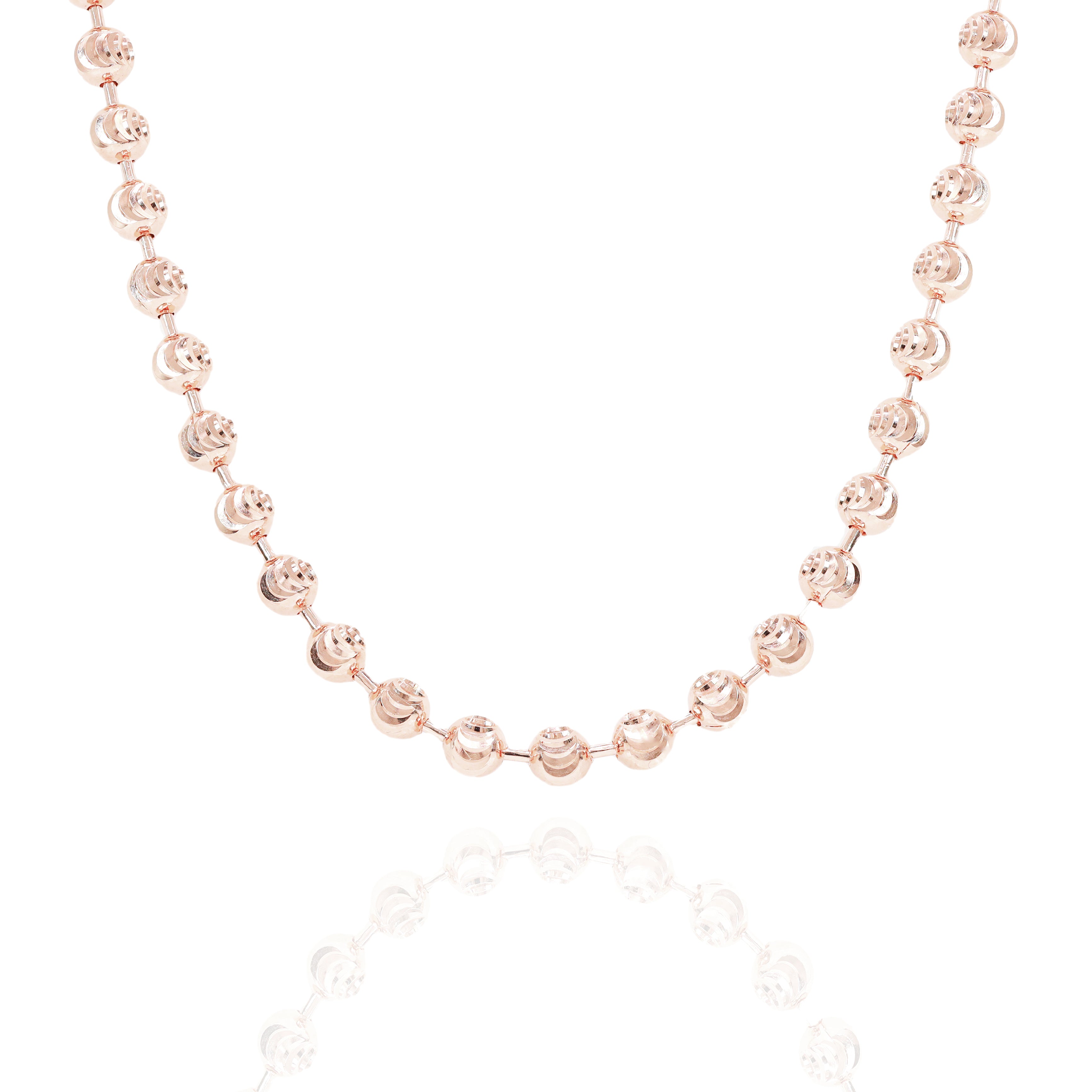 14KT Solid Moon Cut Rose Gold Chain