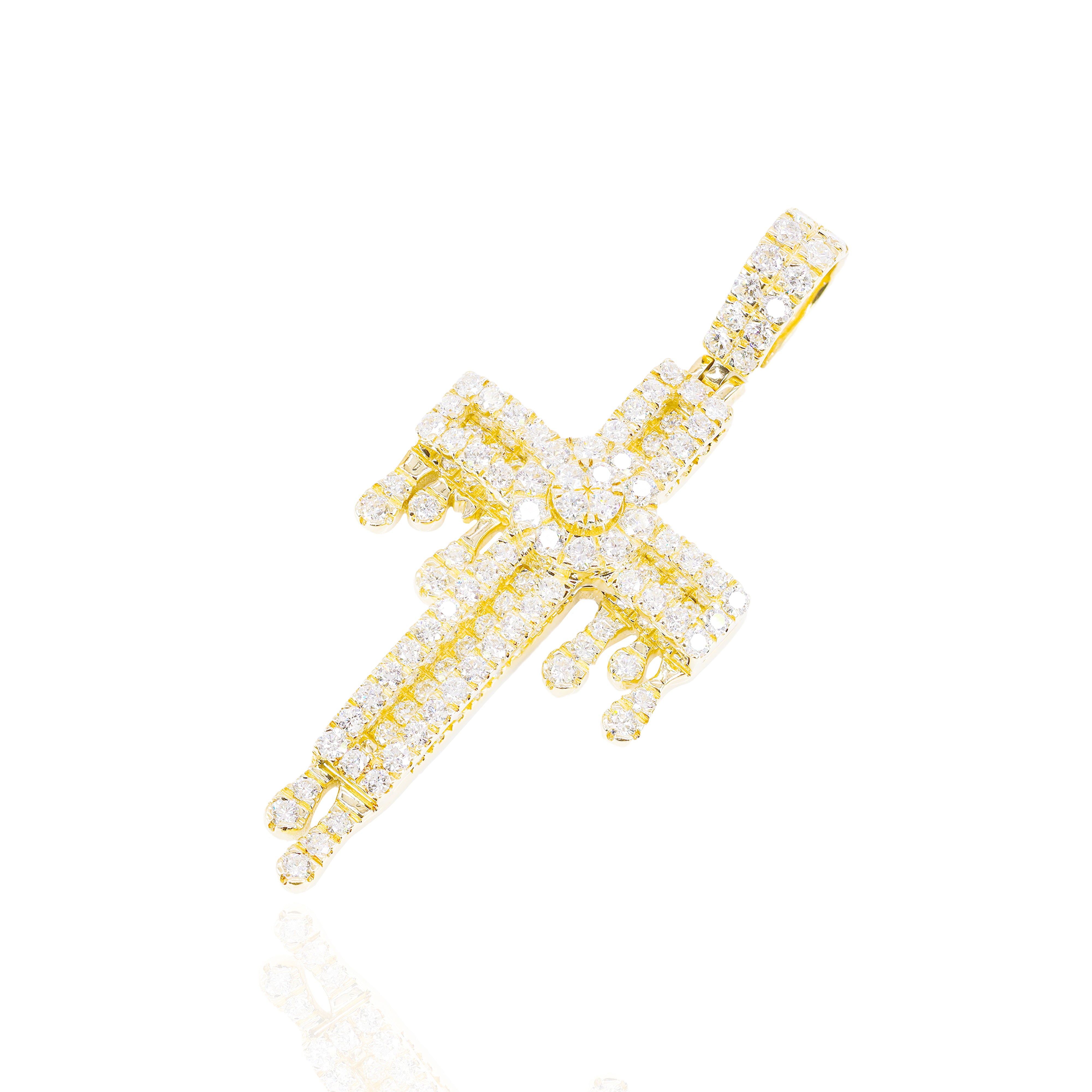 Diamond Drip Cross Pendant