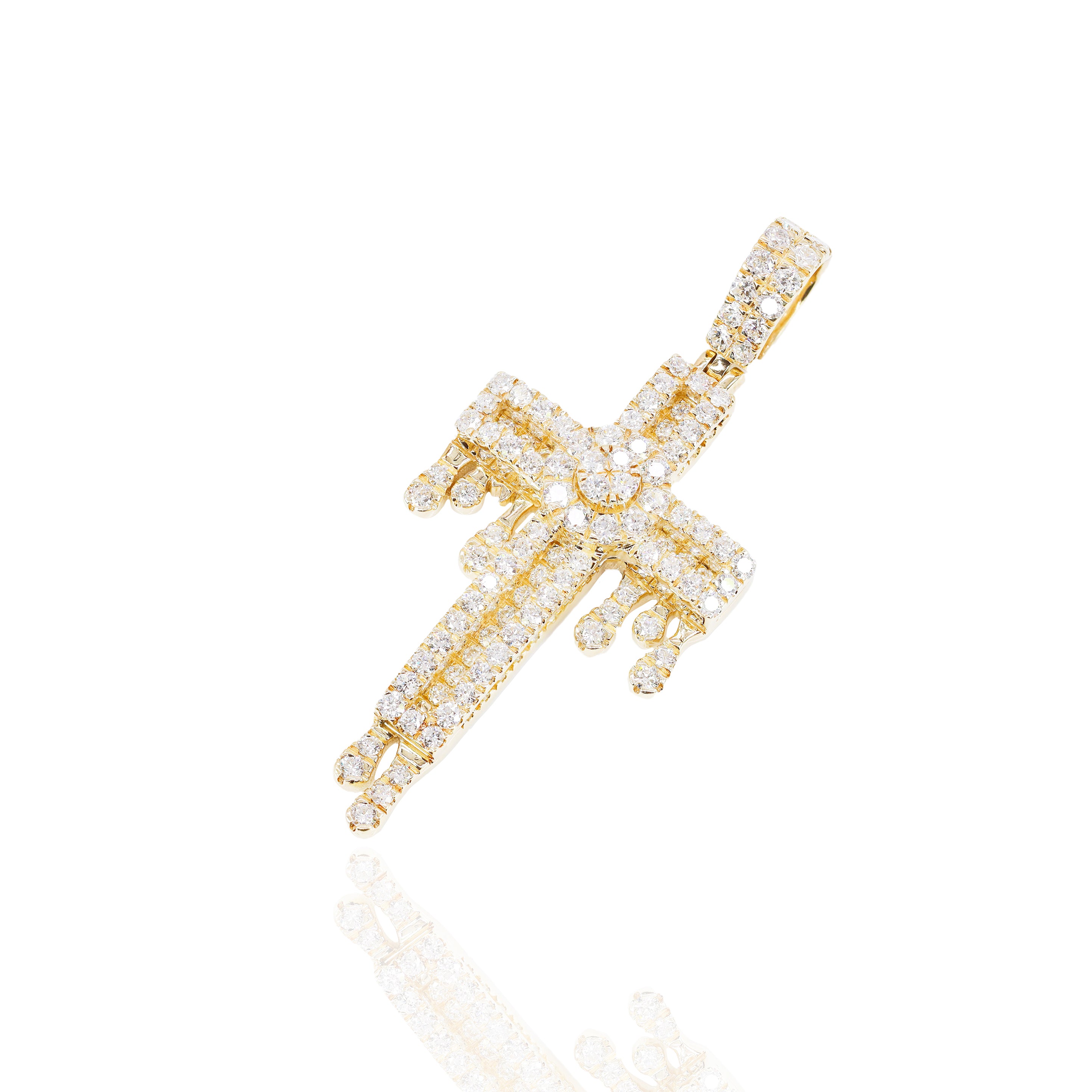 Diamond Drip Cross Pendant