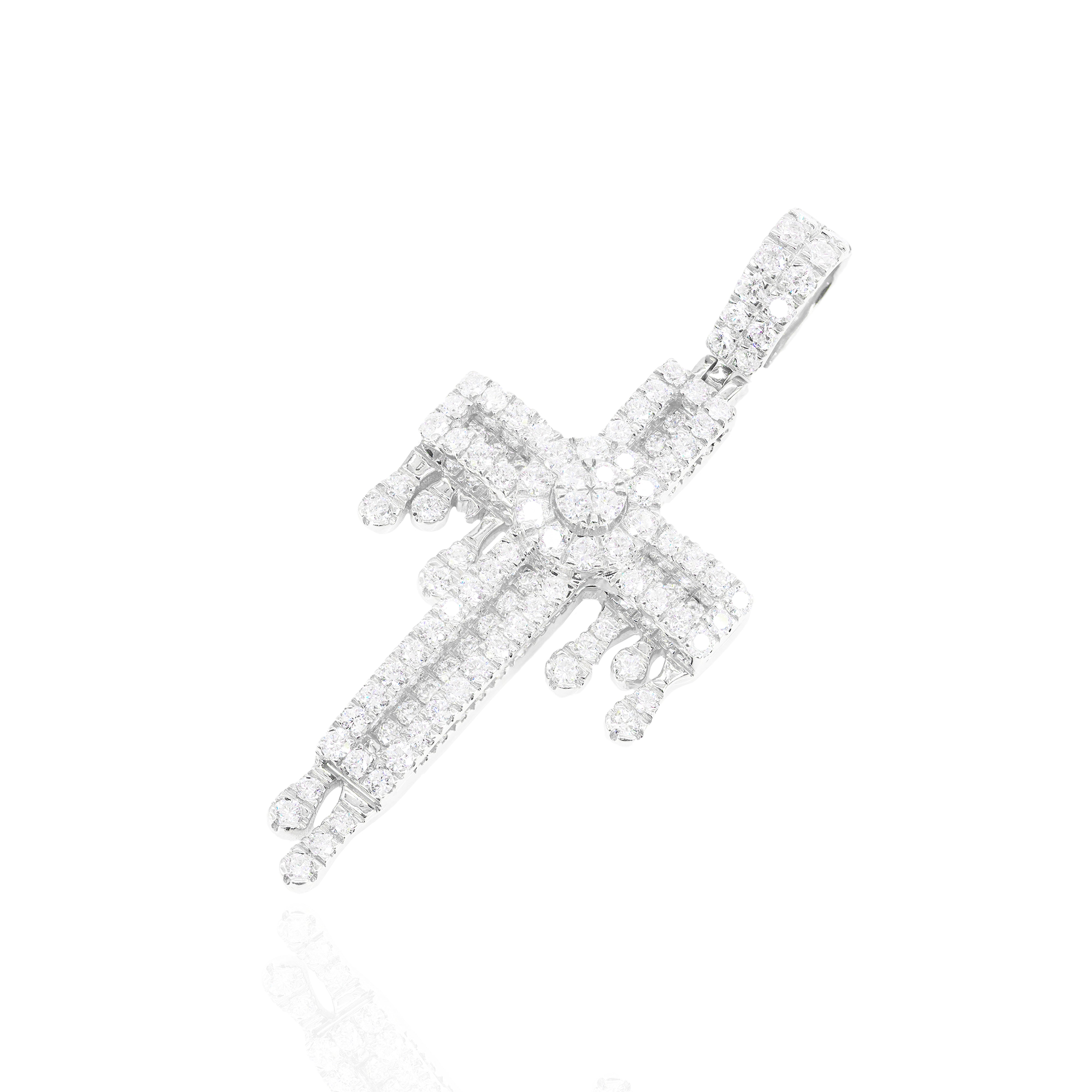 Diamond Drip Cross Pendant