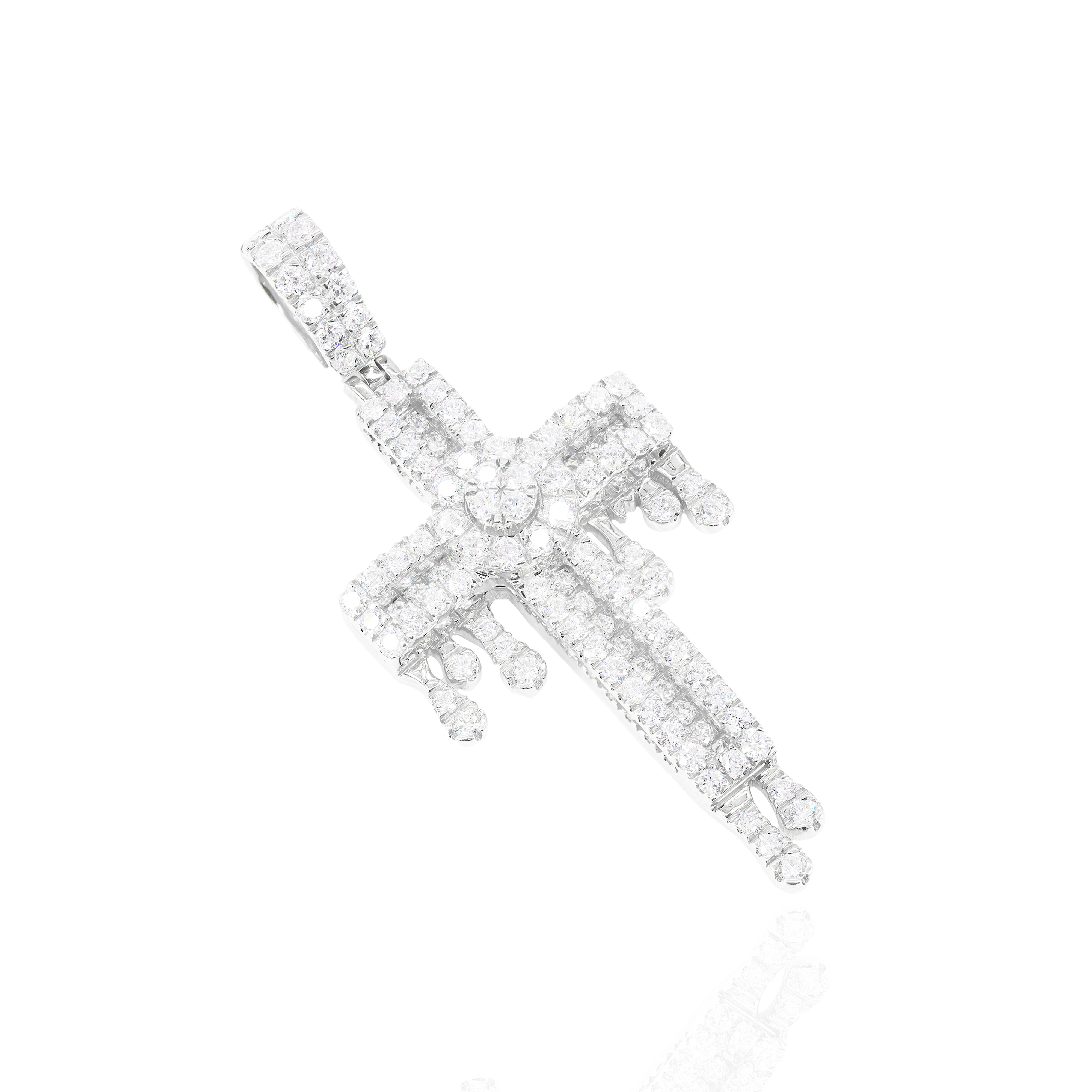 Diamond Drip Cross Pendant