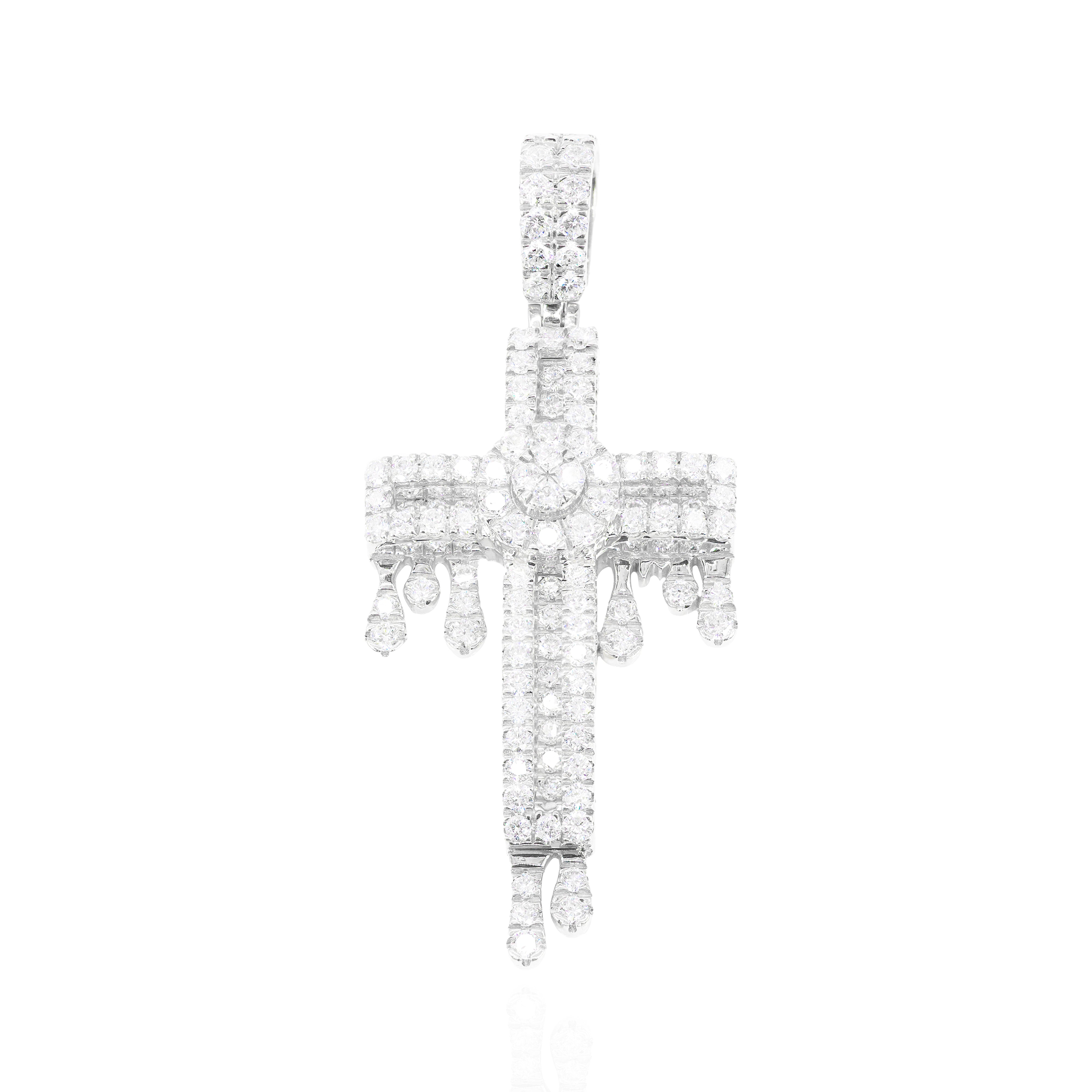 Diamond Drip Cross Pendant