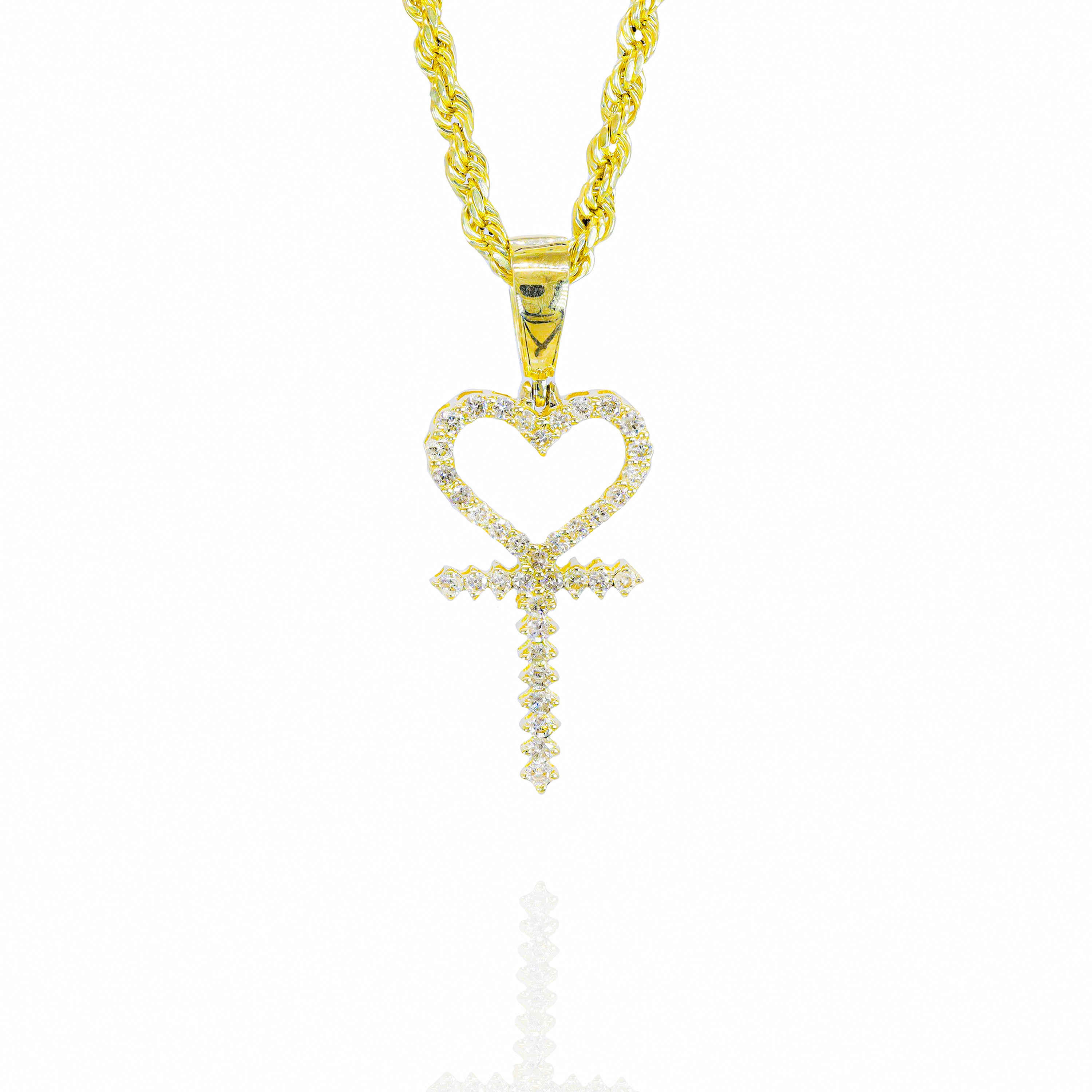 Heart Cross Diamond Pendant