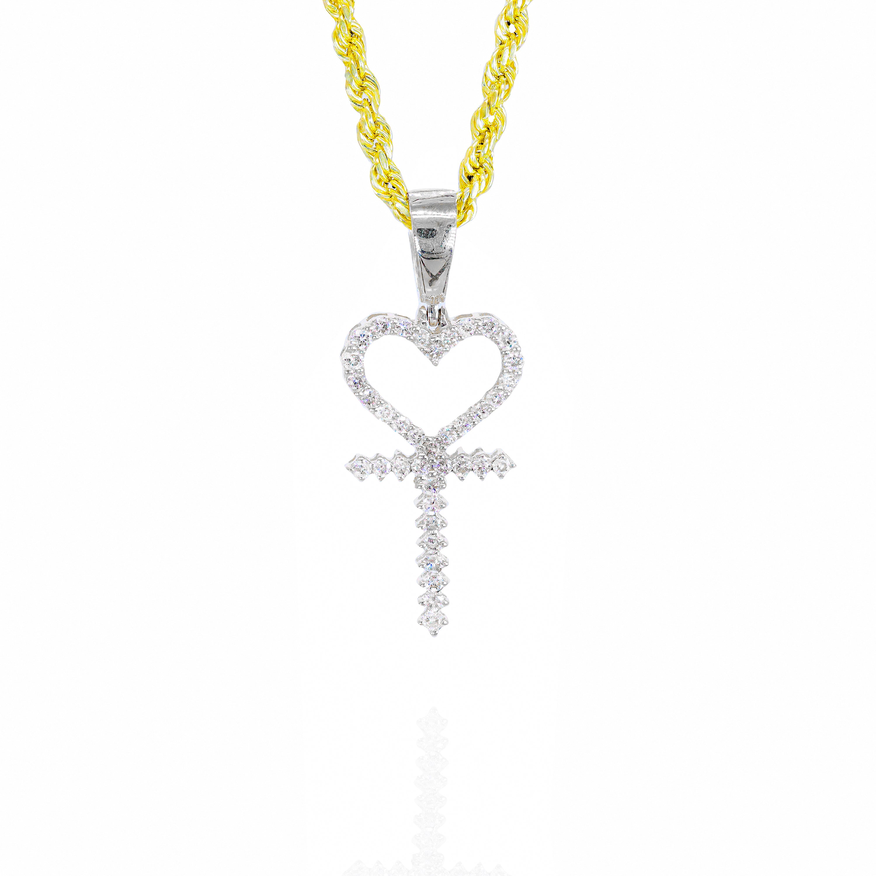 Heart Cross Diamond Pendant