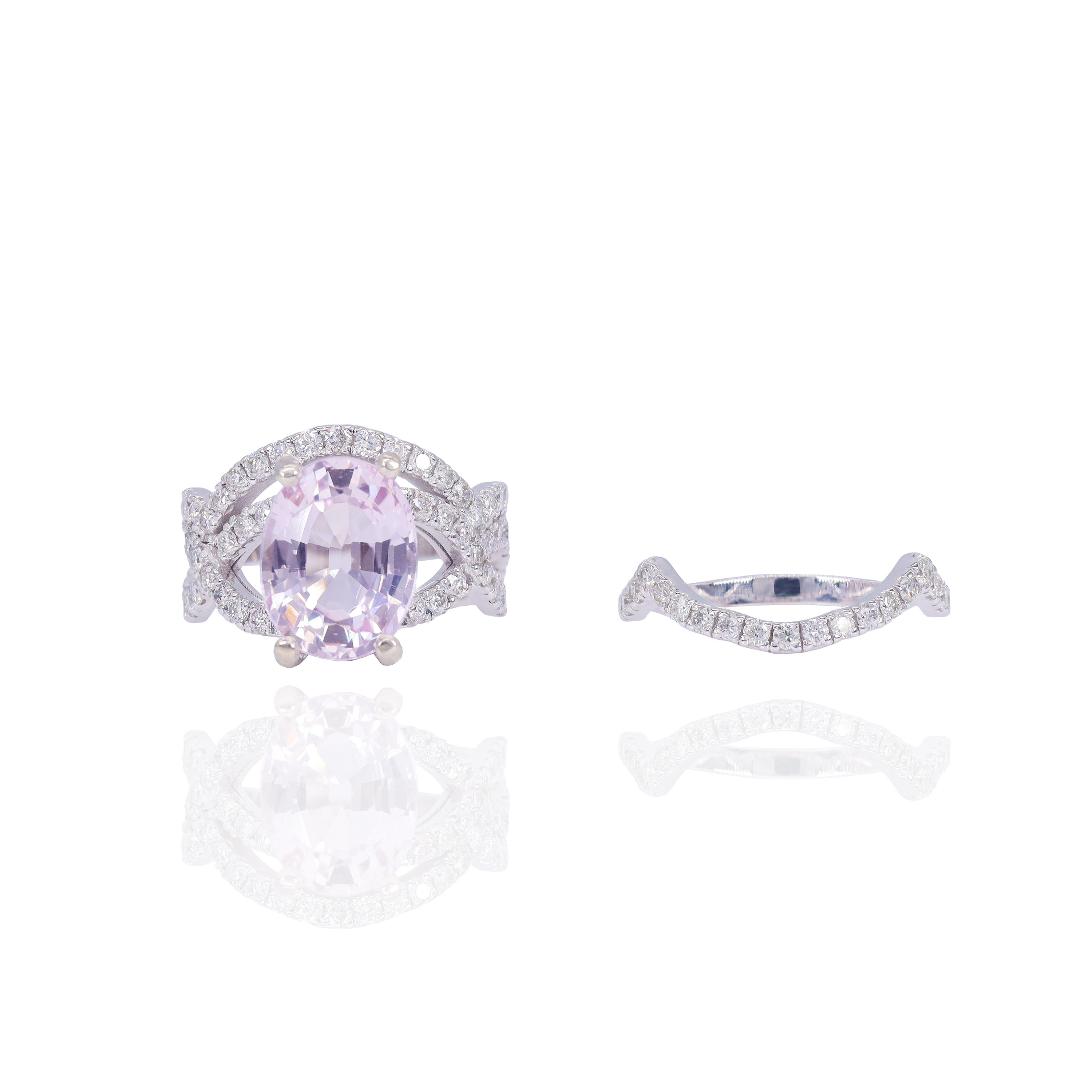 Custom Design Deposit - Natural Pink Sapphire Gemstone Diamond Engagement Ring