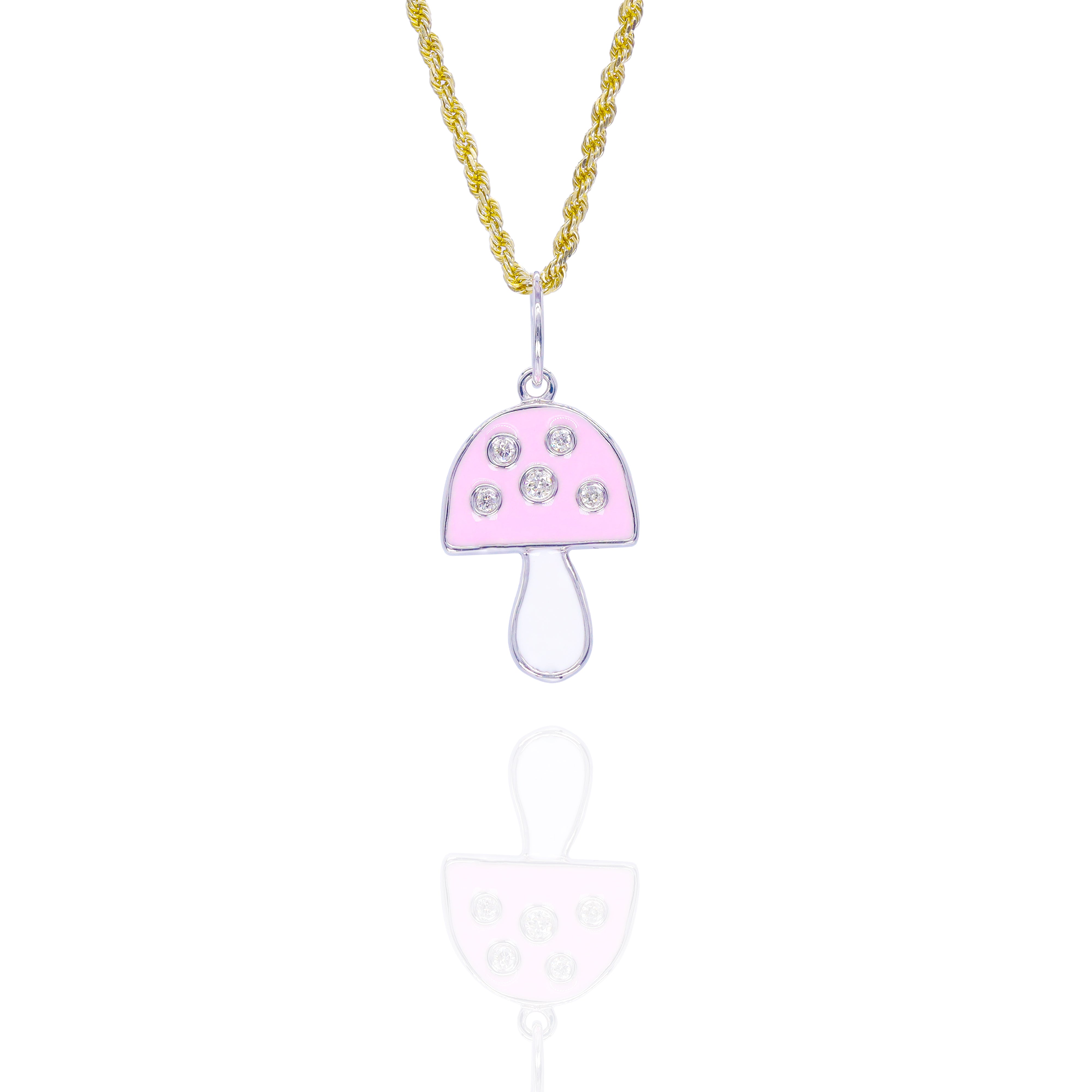 Diamond Mushroom Charm Pendant