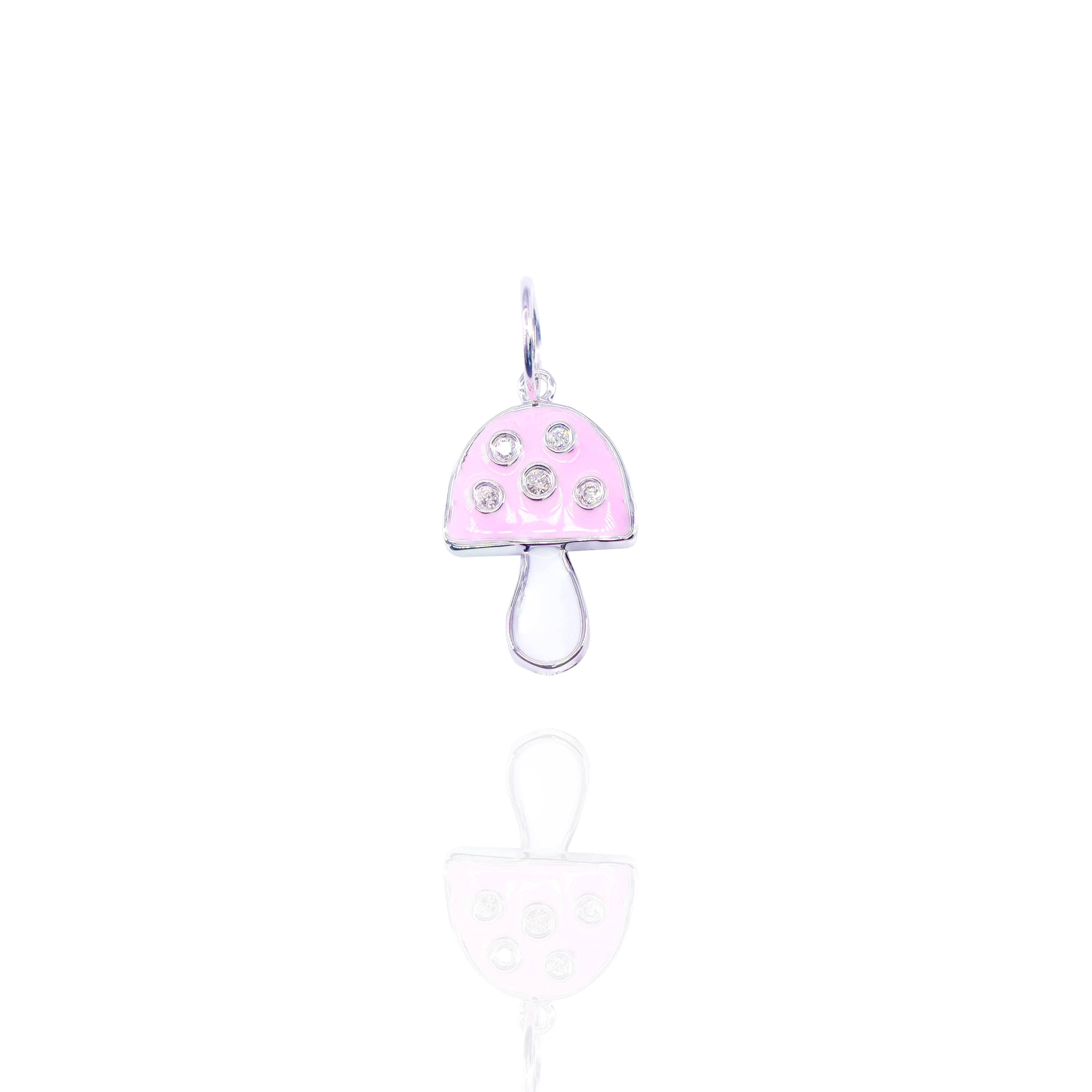 Diamond Mushroom Charm Pendant