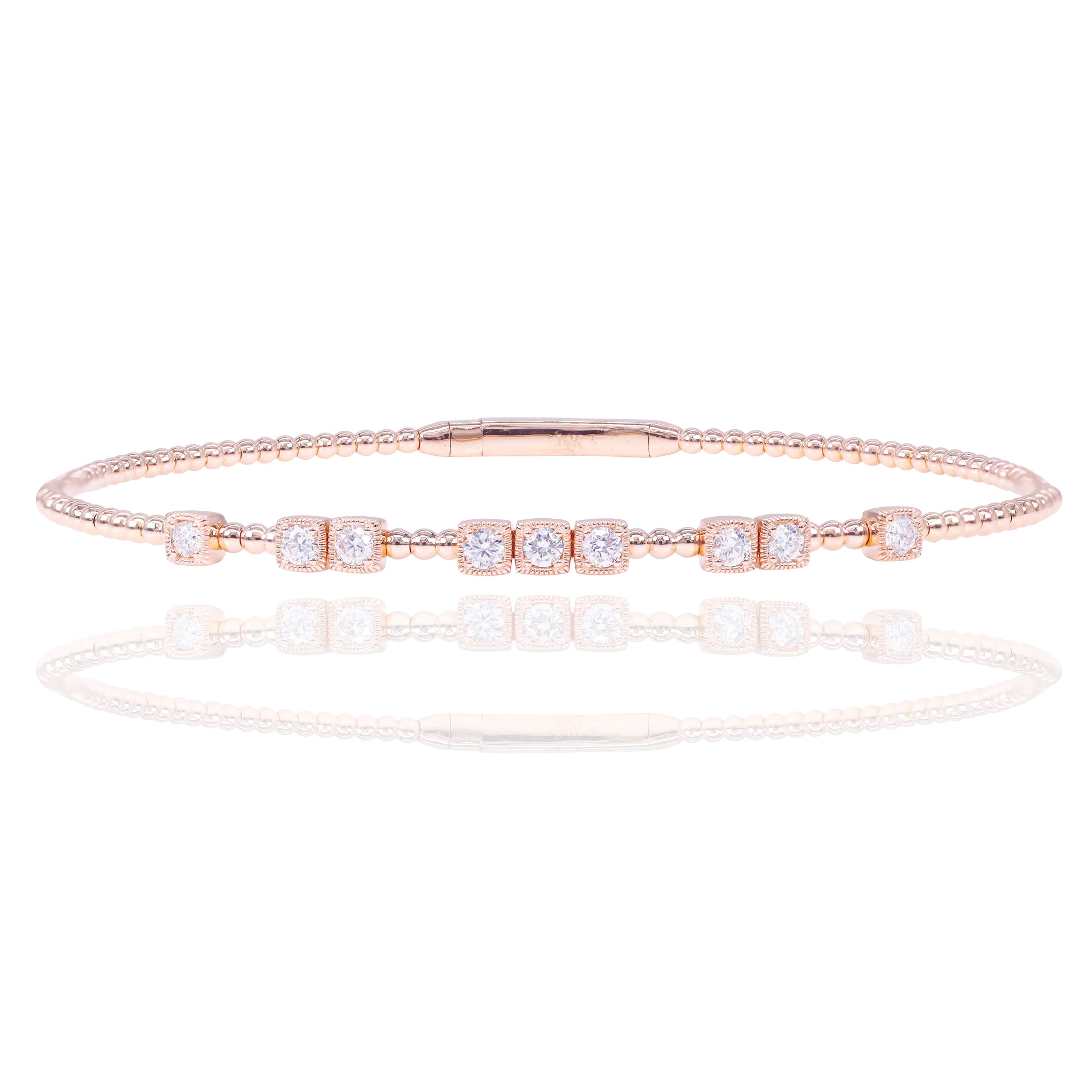 Square Bezel Set Diamond Bangle