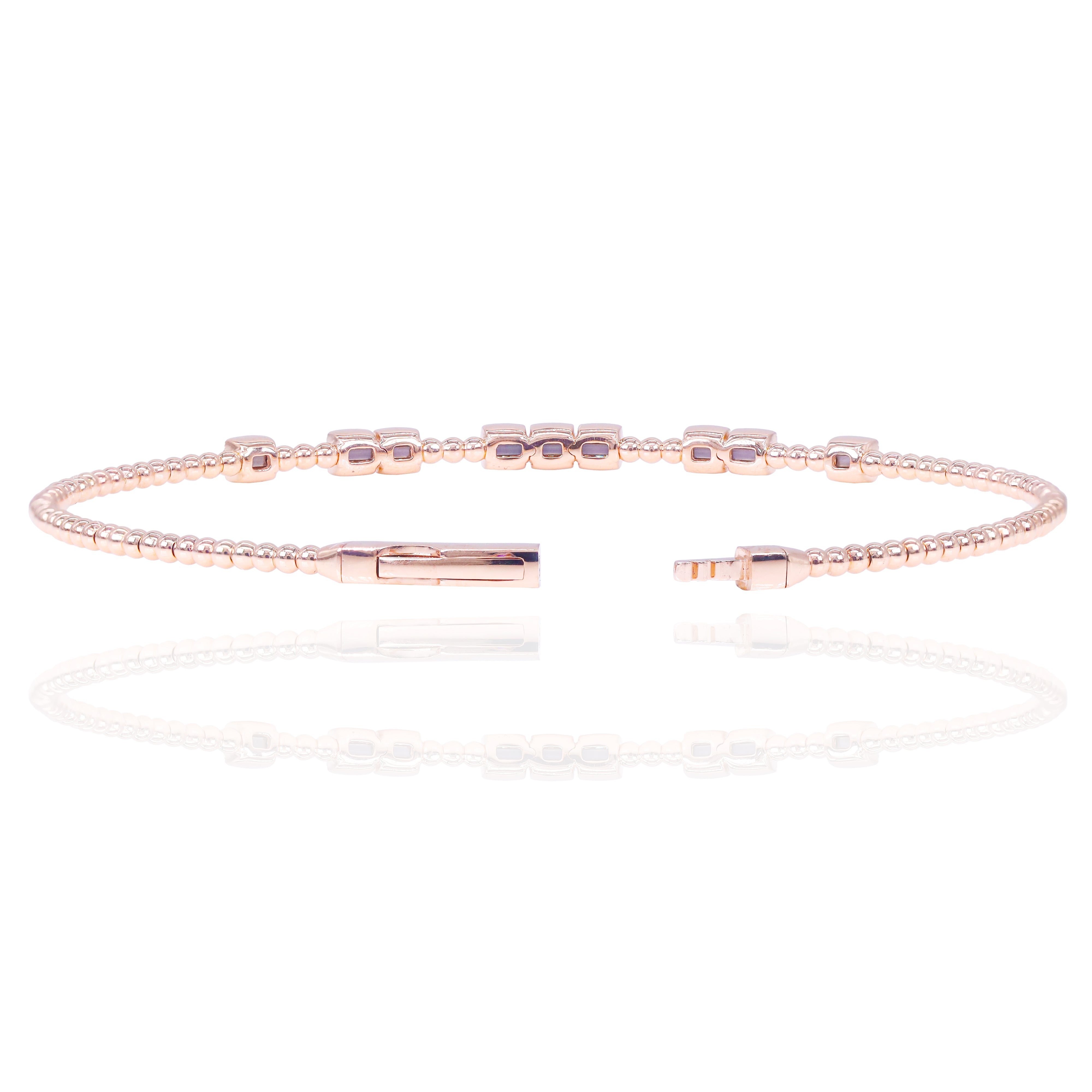 Square Bezel Set Diamond Bangle