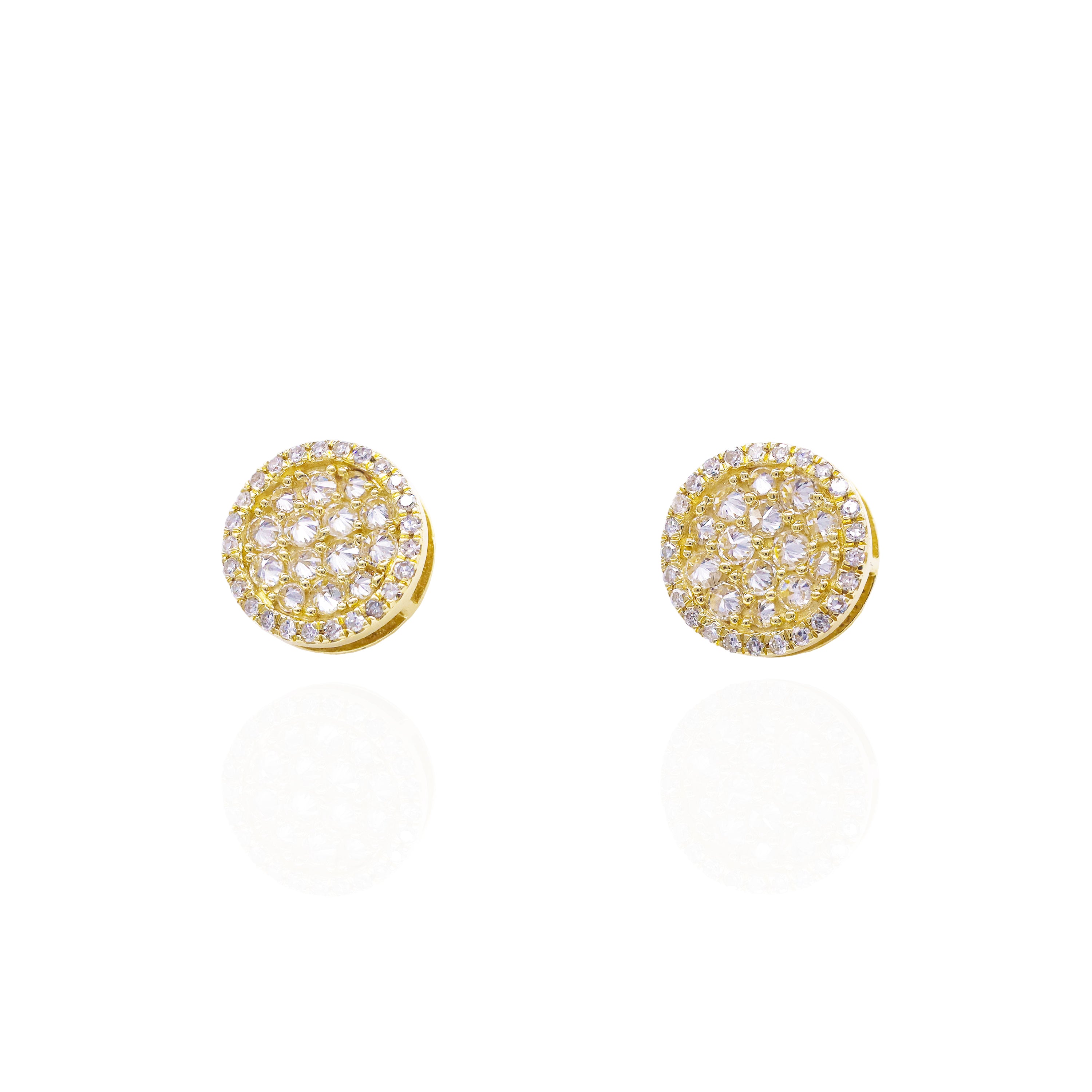 Round Cluster Upside Down Setting Diamond Earrings