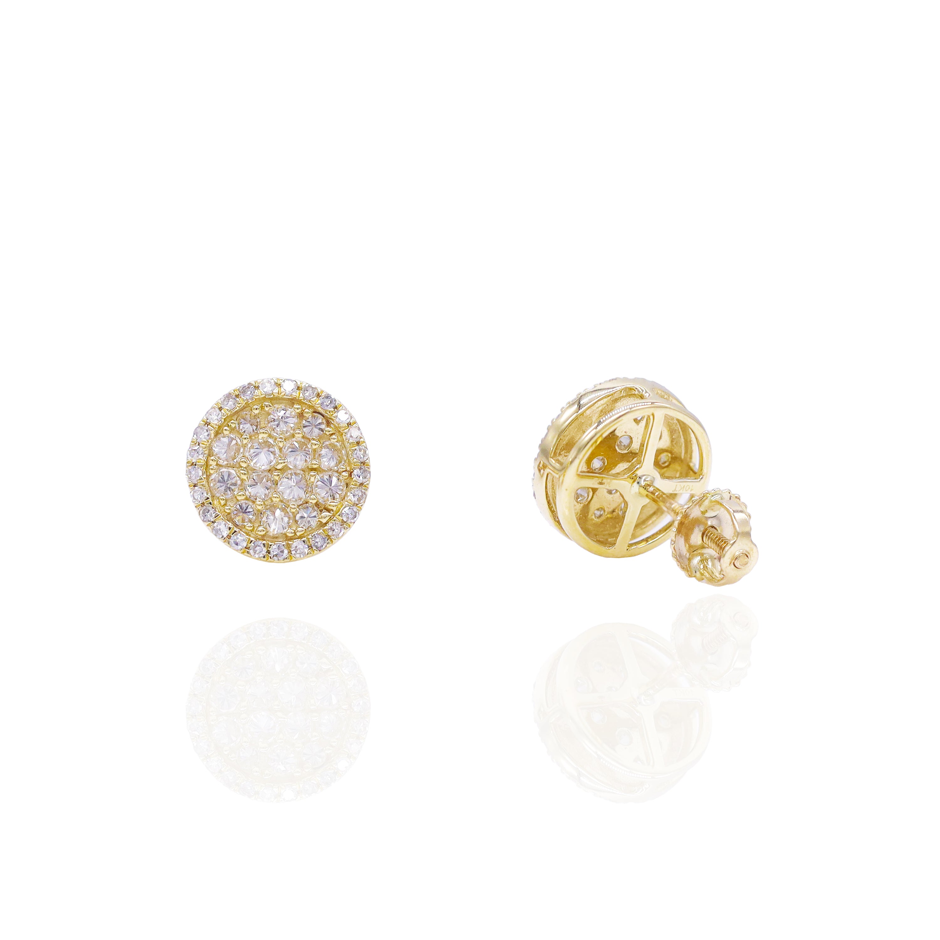 Round Cluster Upside Down Setting Diamond Earrings