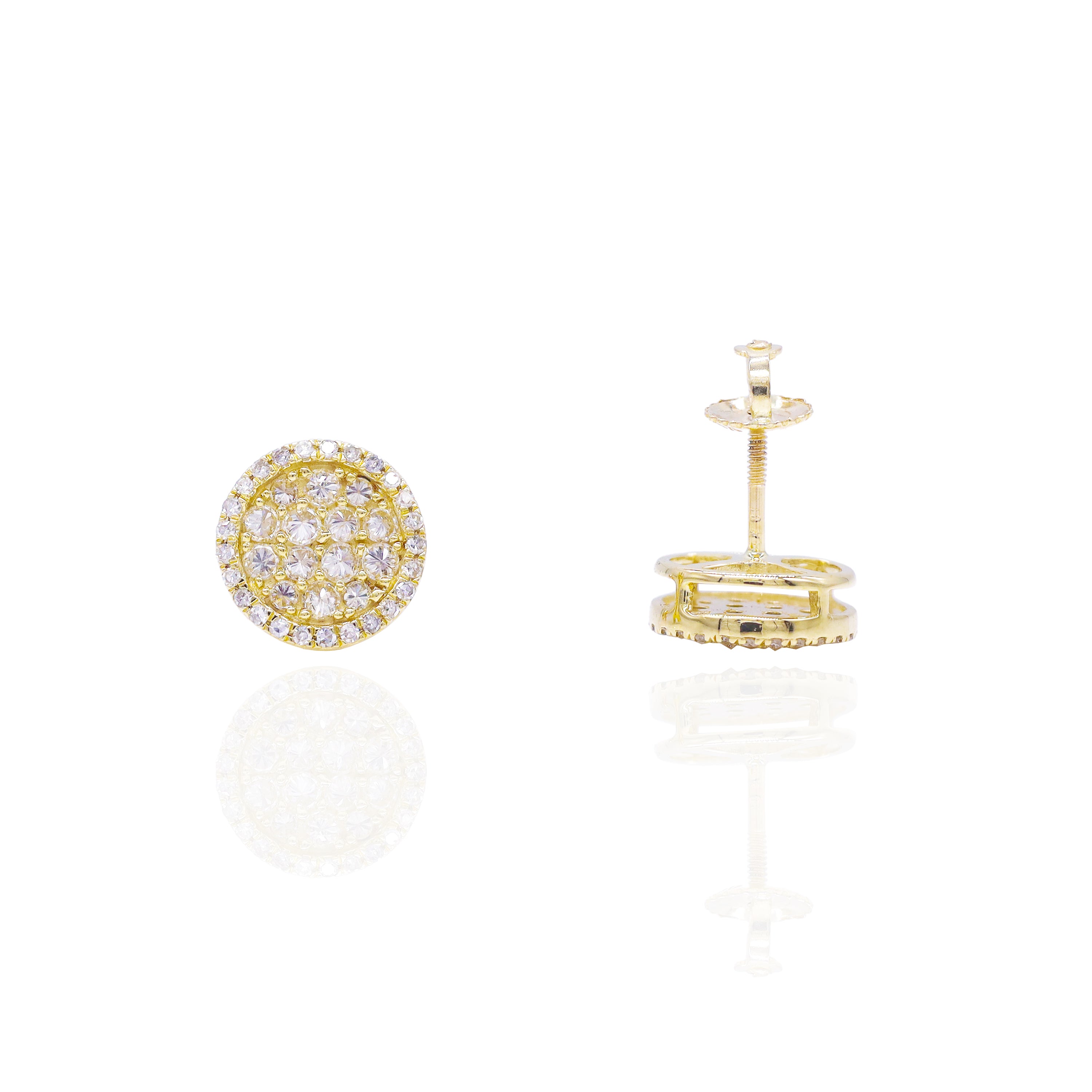 Round Cluster Upside Down Setting Diamond Earrings