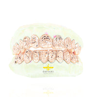 Custom Rose Cut & Diamond Dust Gold Grillz