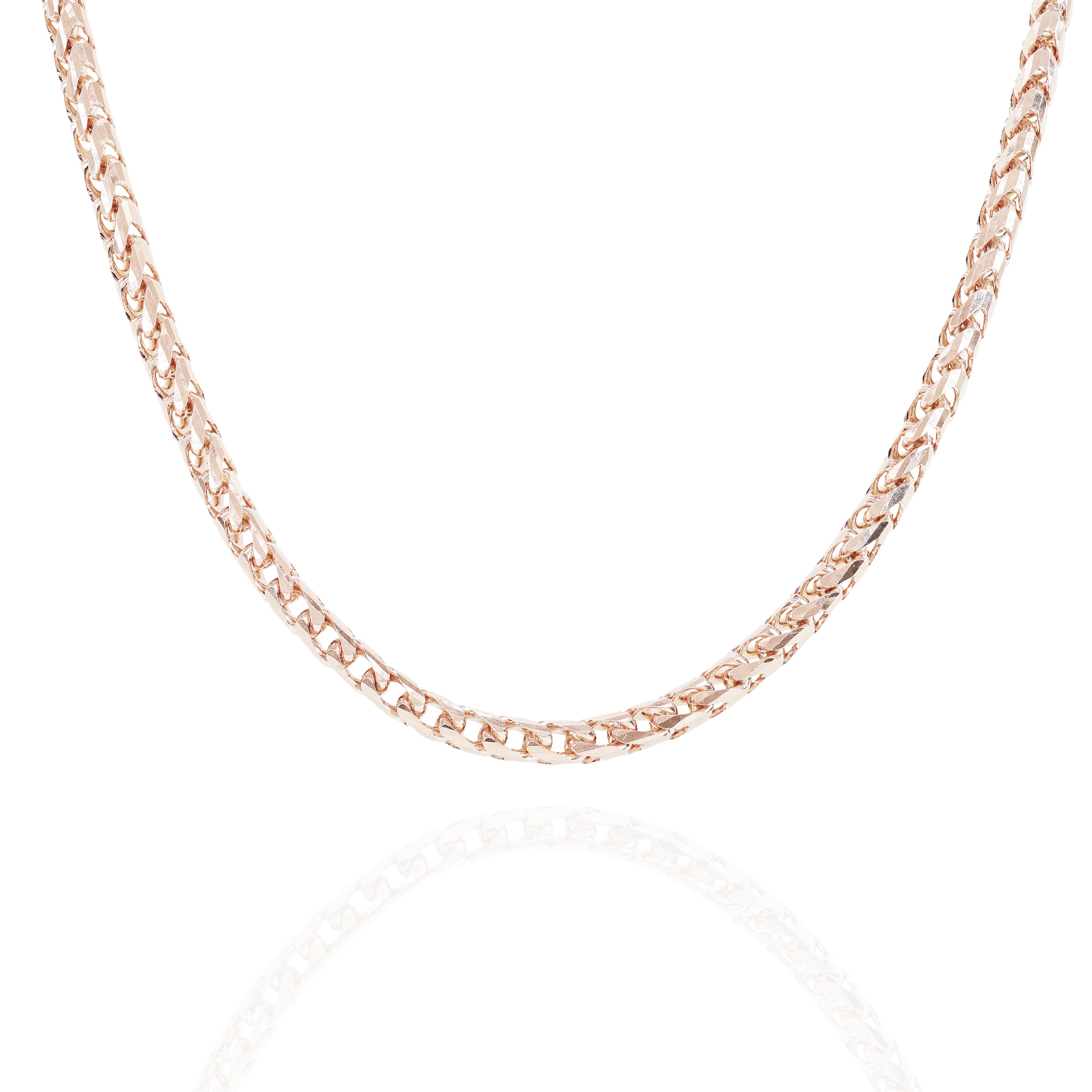 14KT Solid Rounded Franco Rose Gold Chain