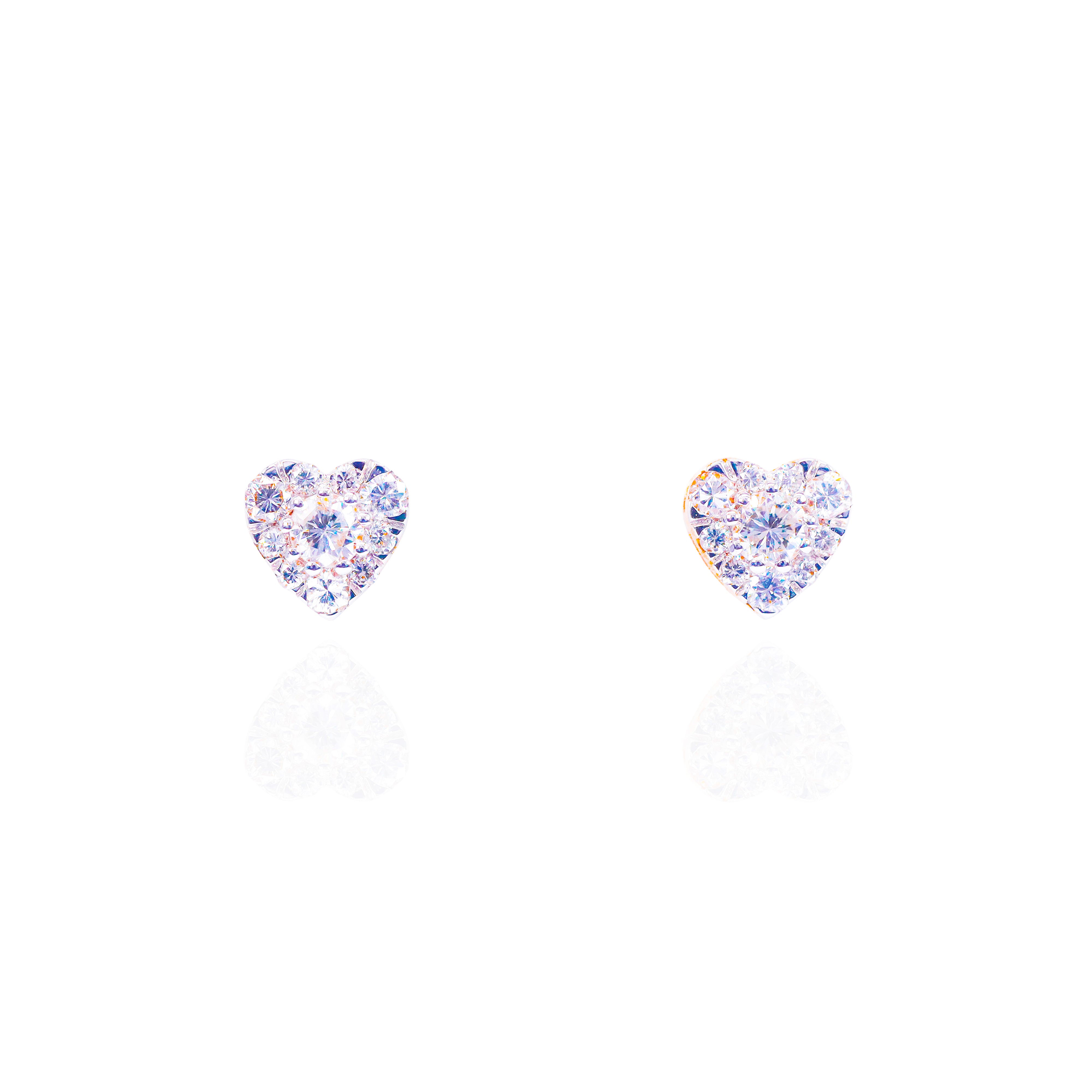 Center Diamond Heart Shape Diamond Earrings