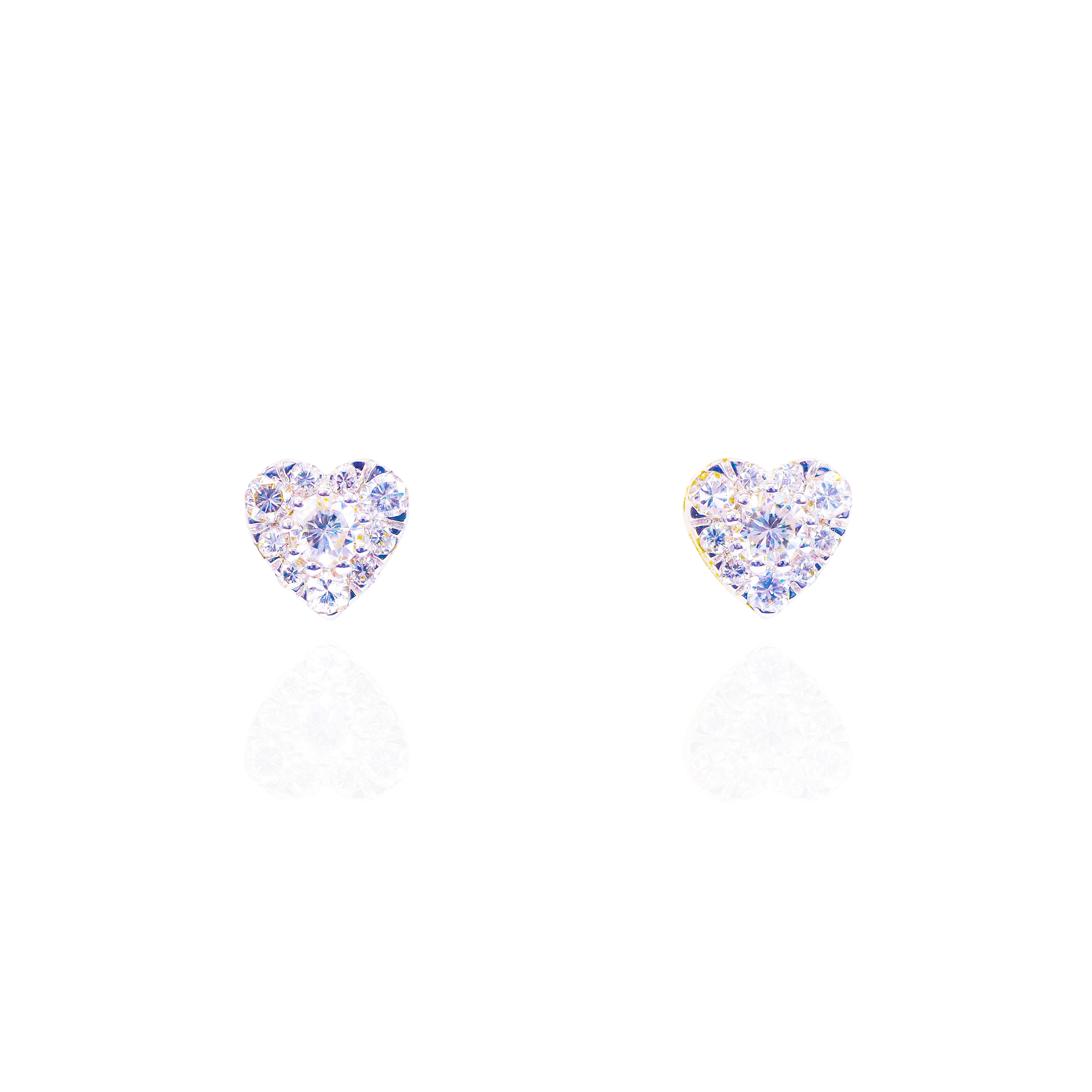 Center Diamond Heart Shape Diamond Earrings