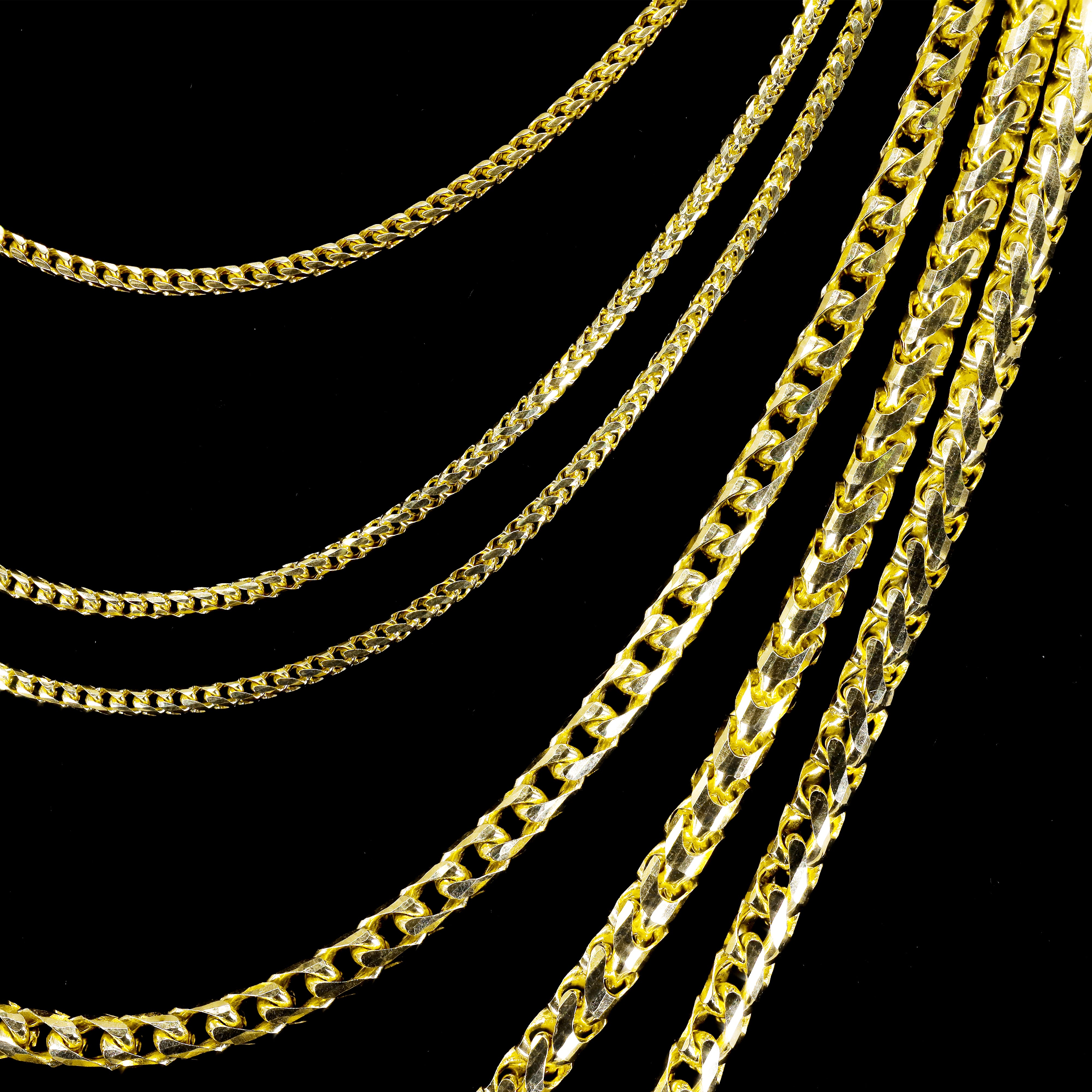 14KT Solid Rounded Franco Yellow Gold Chain