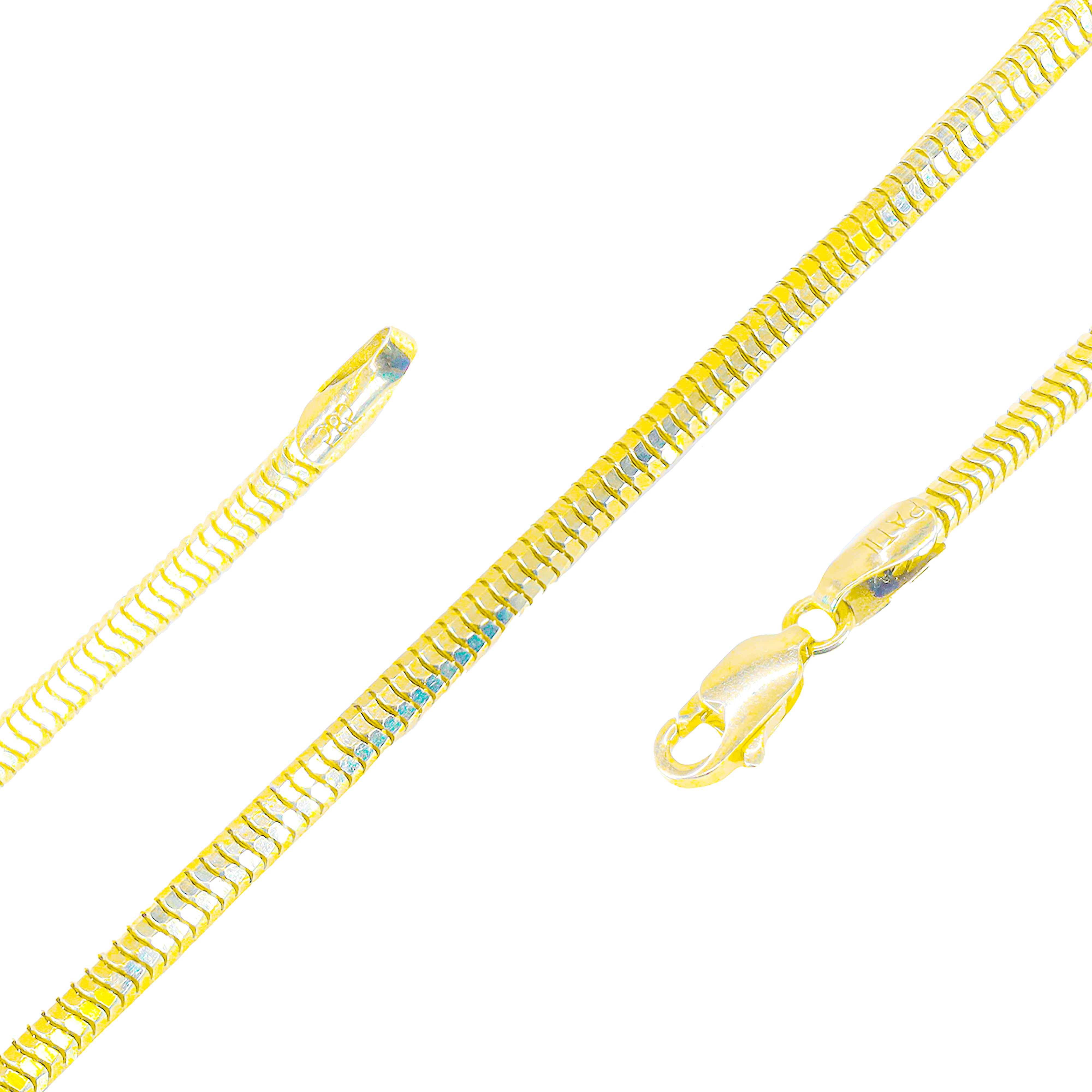 14KT Solid Round Snake Link Yellow Gold Chain