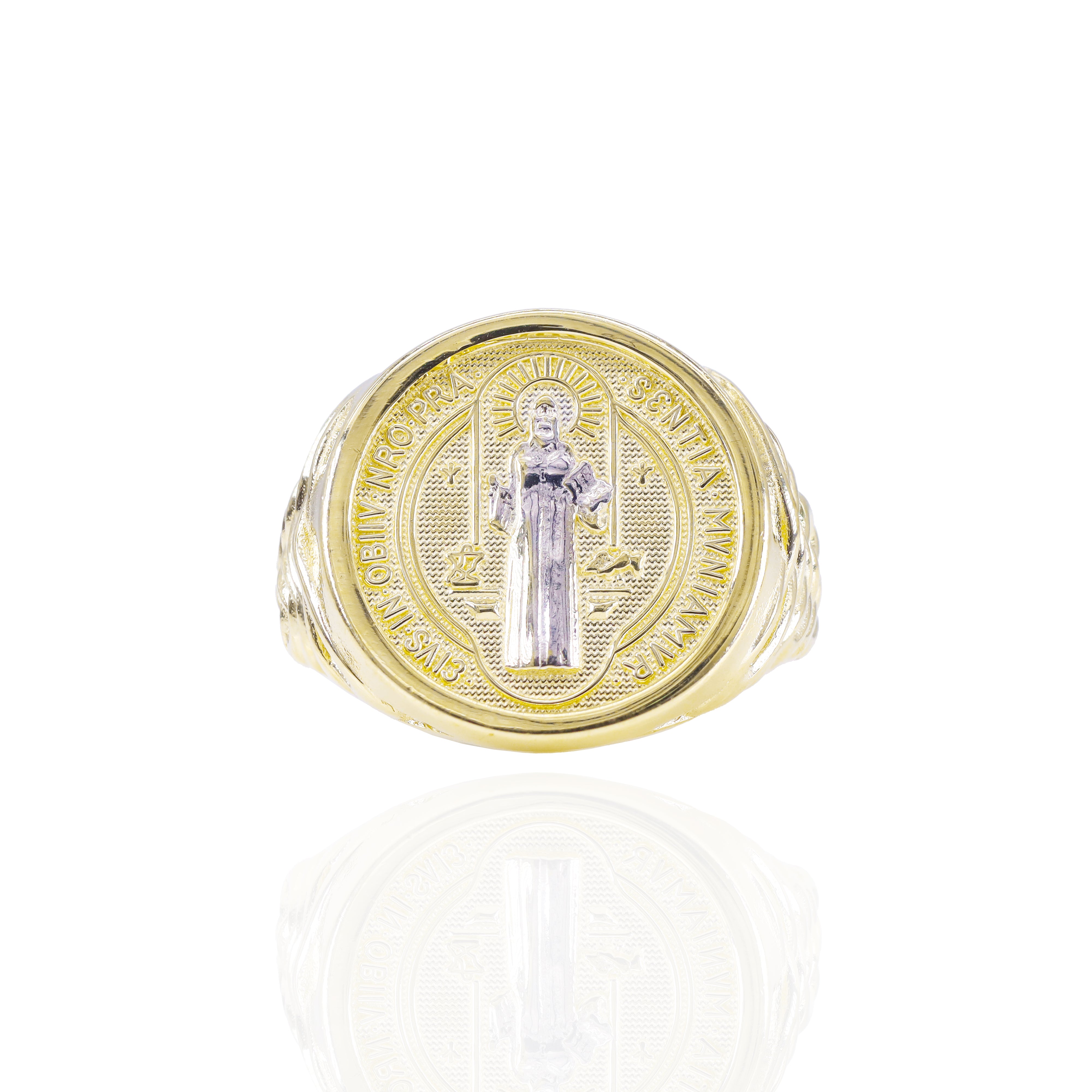 Saint Benedict Solid Gold Ring