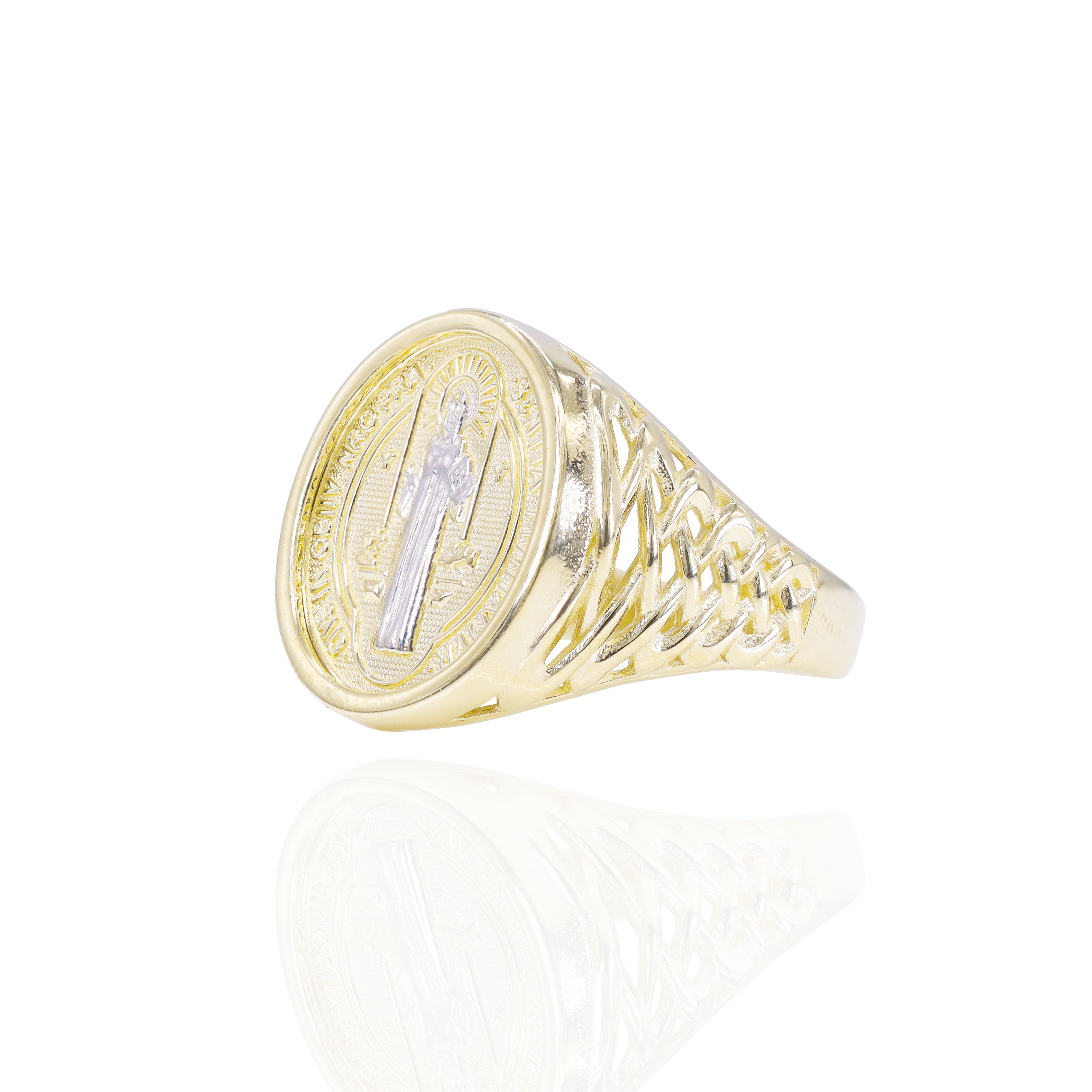 Saint Benedict Solid Gold Ring