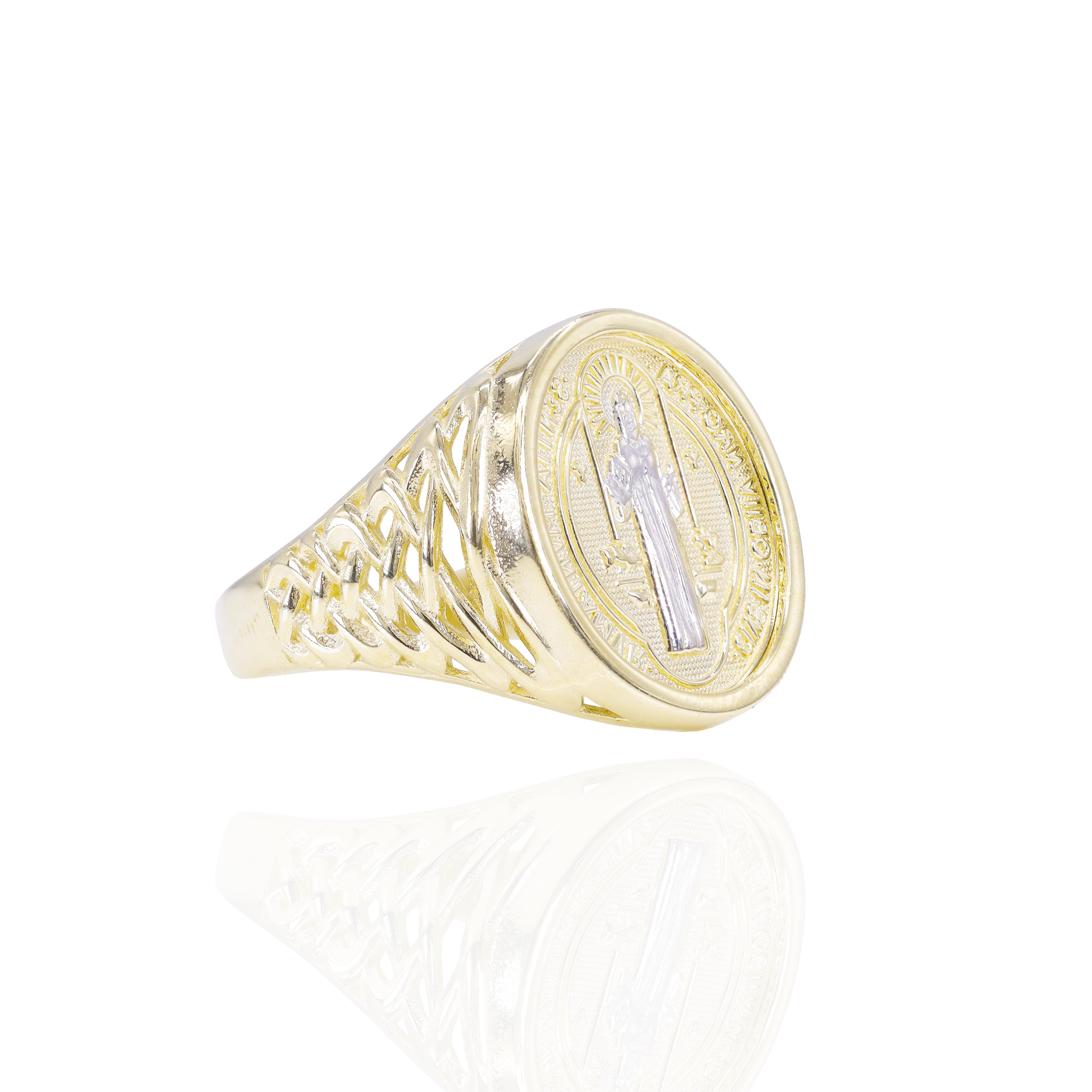 Saint Benedict Solid Gold Ring