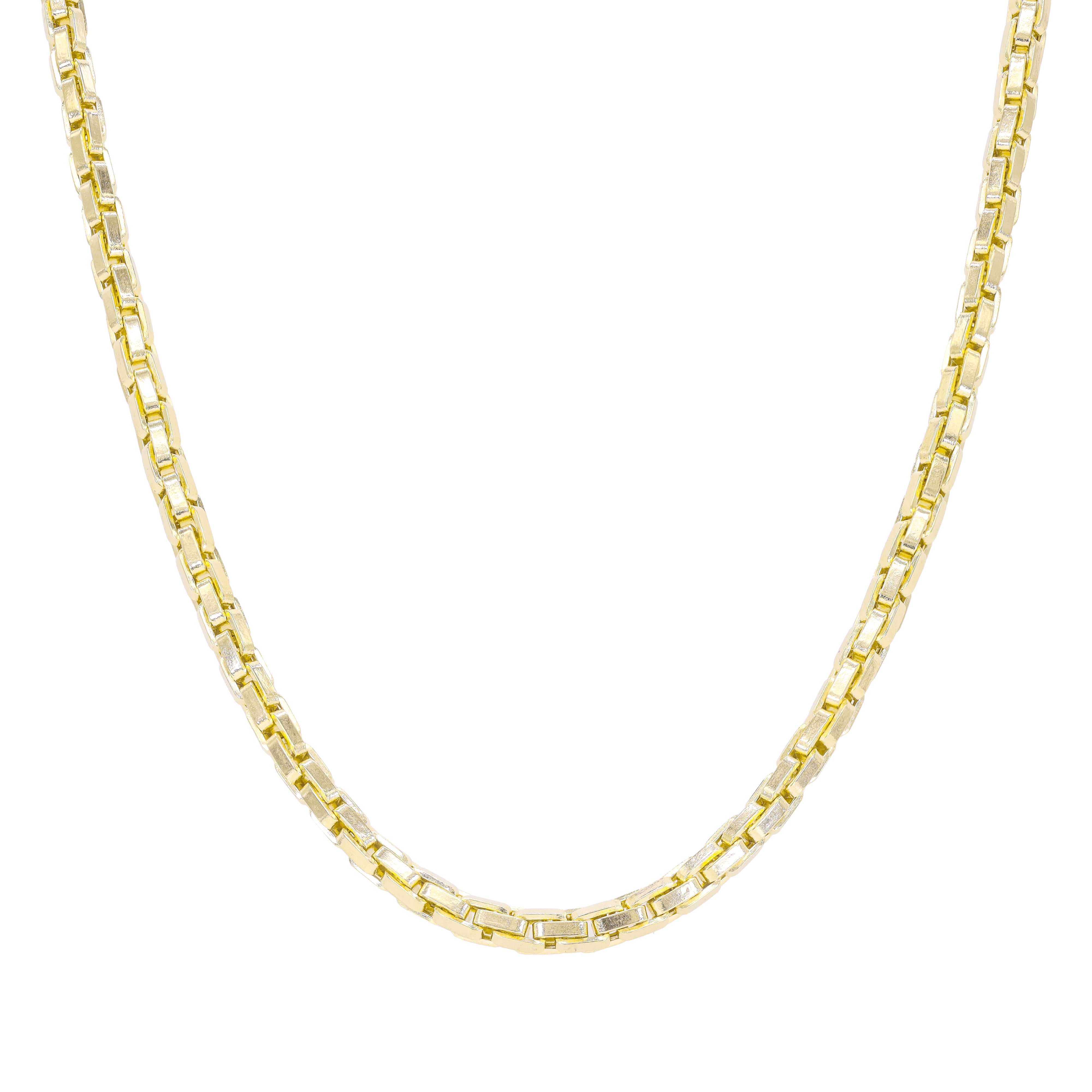 14KT Elongated Box Style Yellow Gold Chain