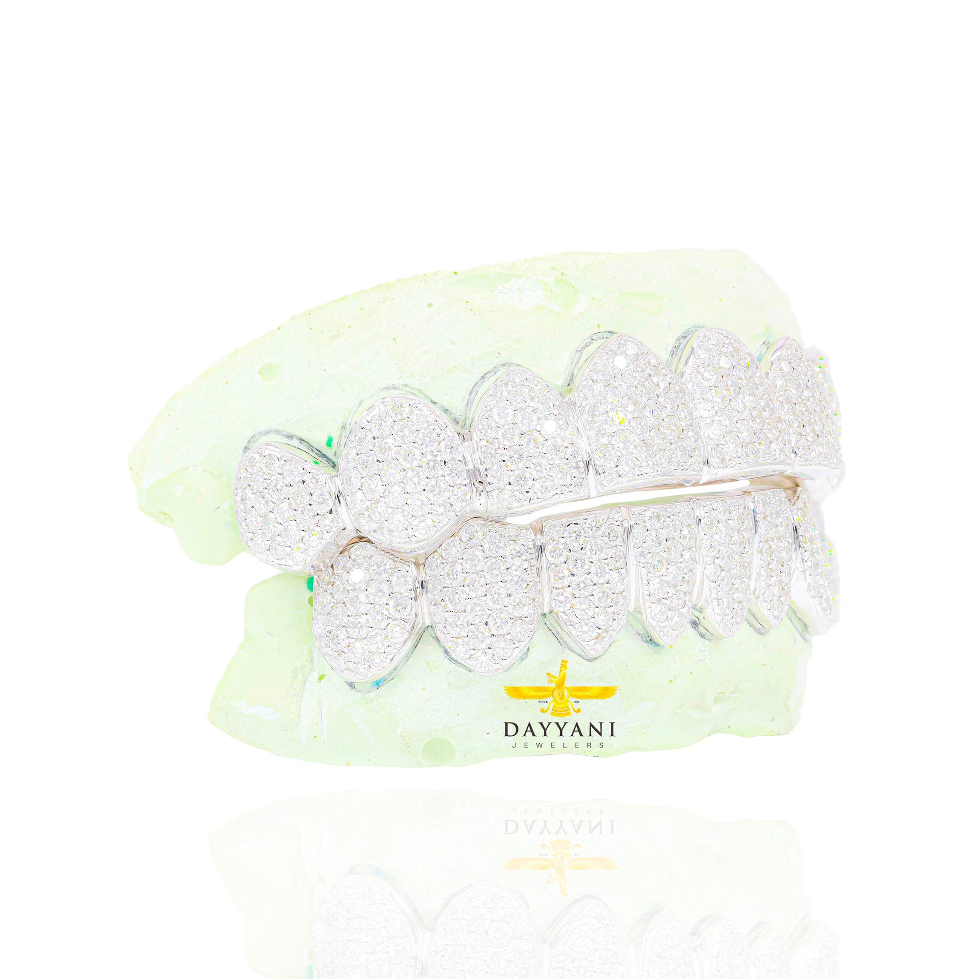 Custom SI Clarity Natural Diamond Gold Grillz (ZigZag Setting)