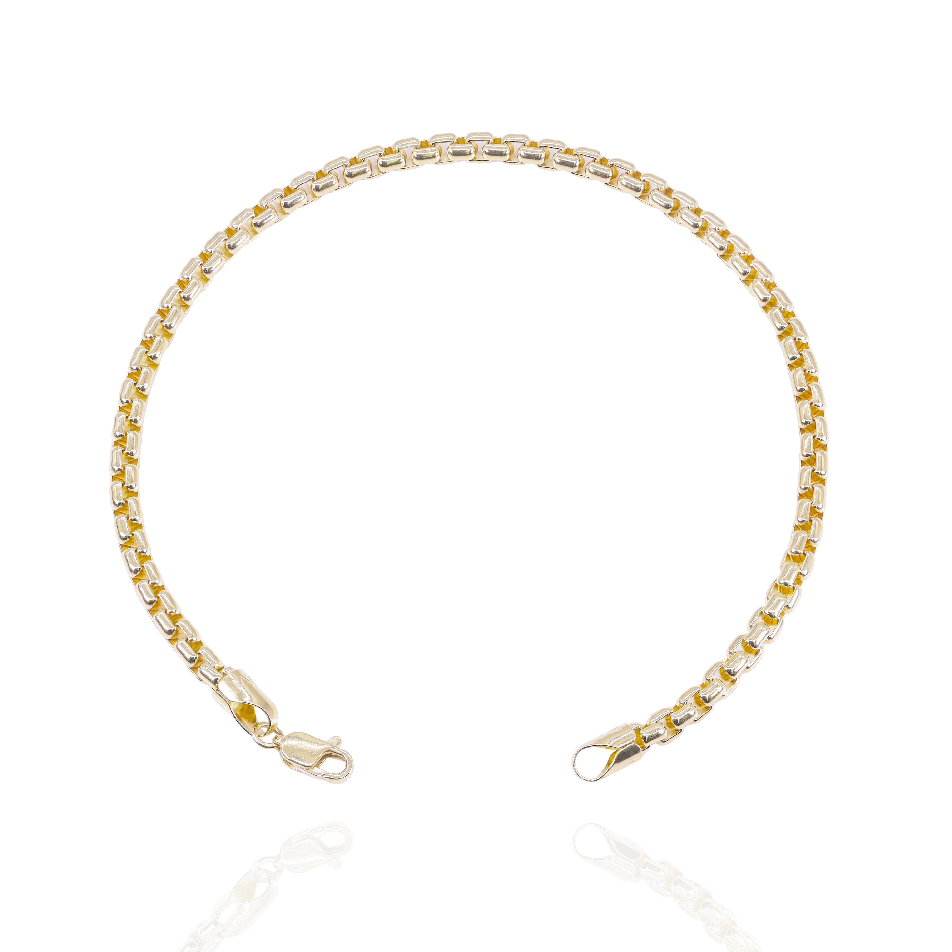 14KT Yellow Gold Rounded Box Gold Bracelet