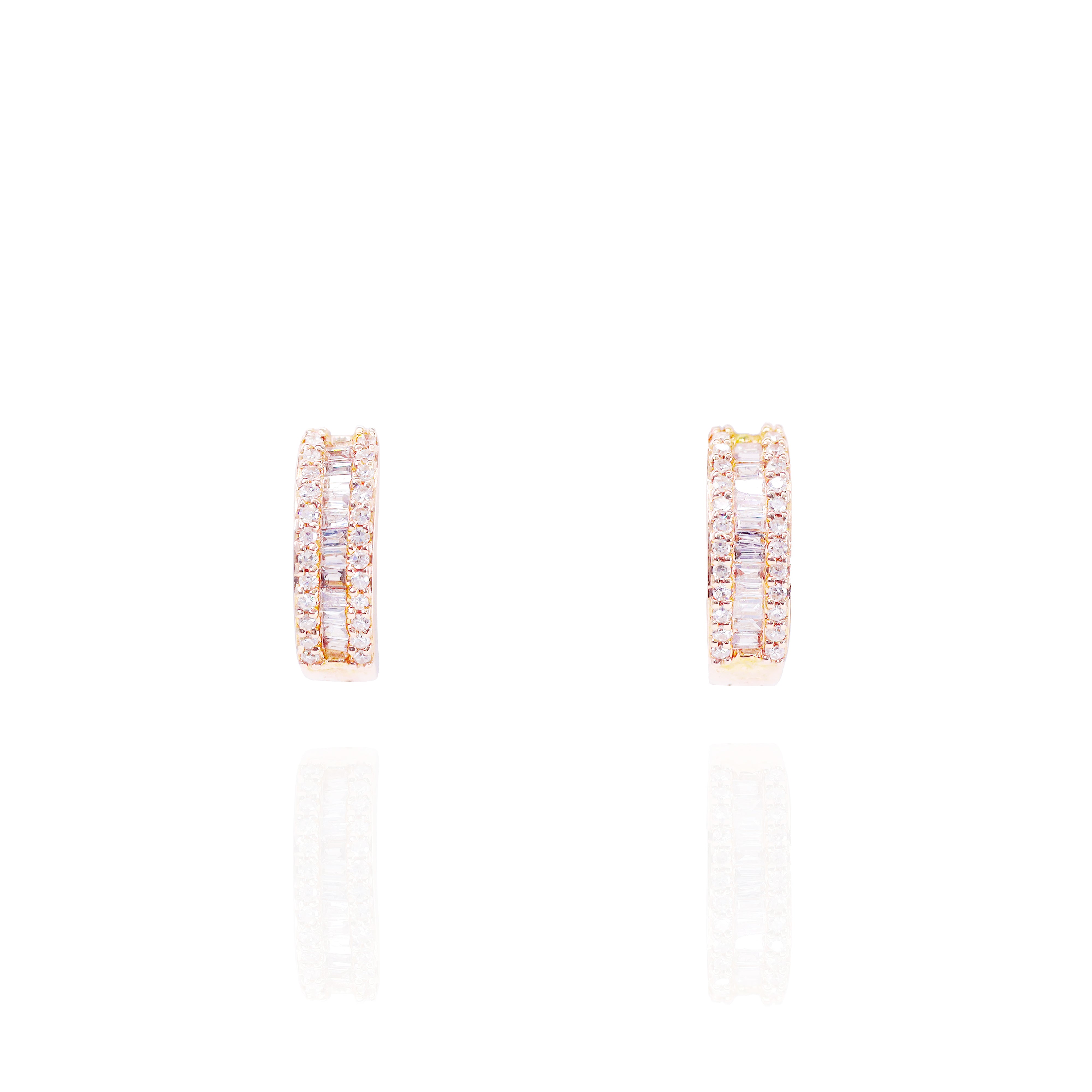 Baguette Diamond Hoop Earrings