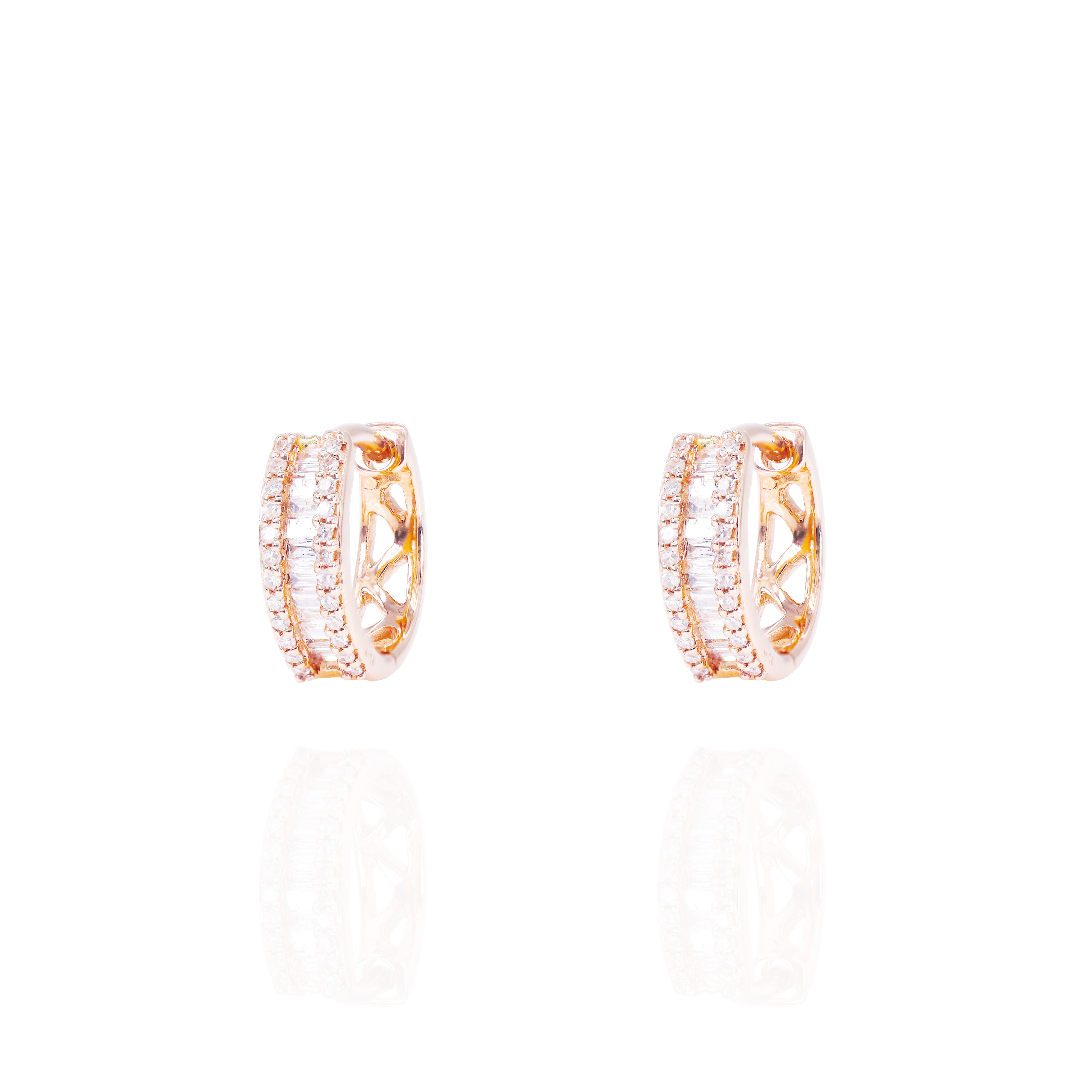 Baguette Diamond Hoop Earrings