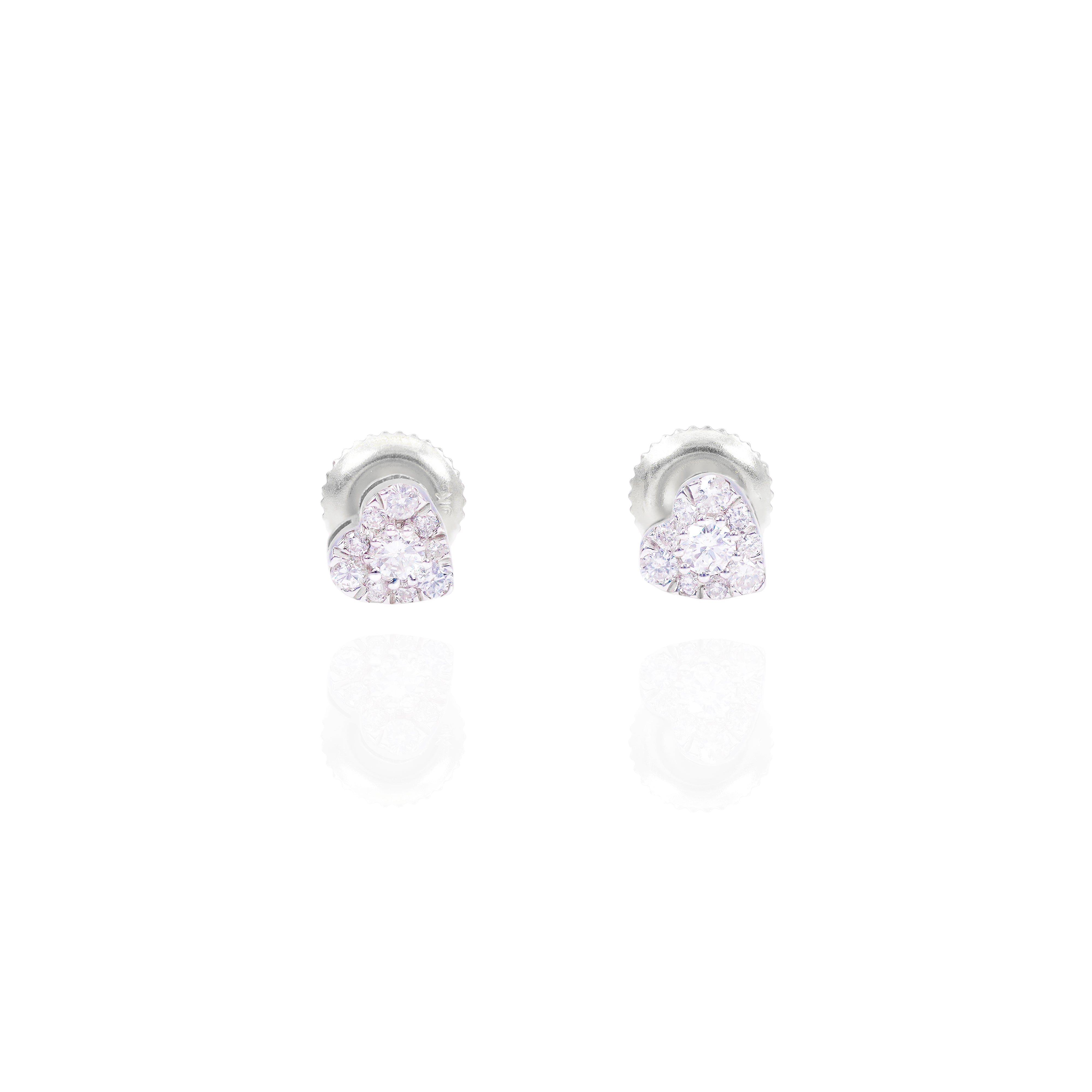 Center Diamond Heart Shape Diamond Earrings