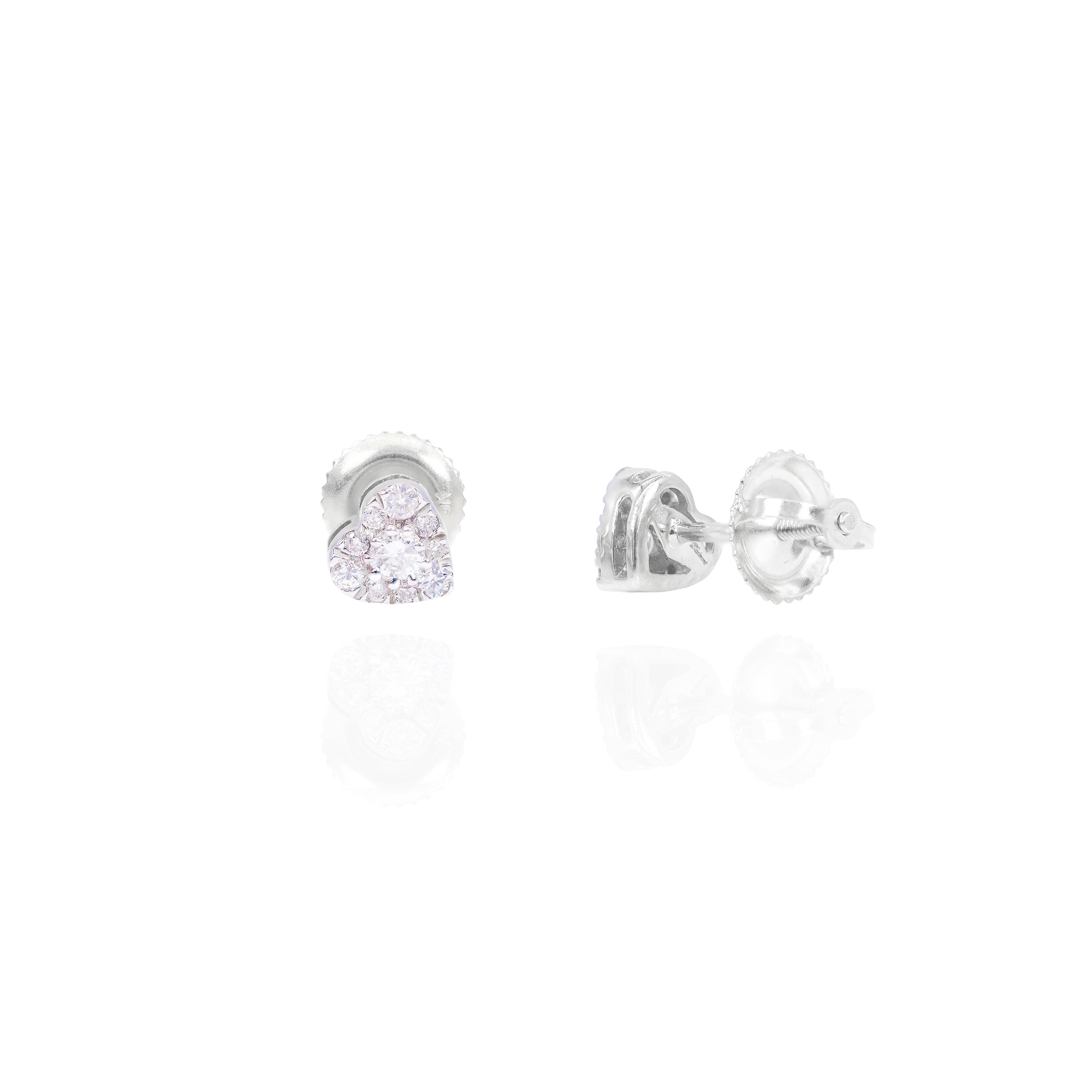 Center Diamond Heart Shape Diamond Earrings