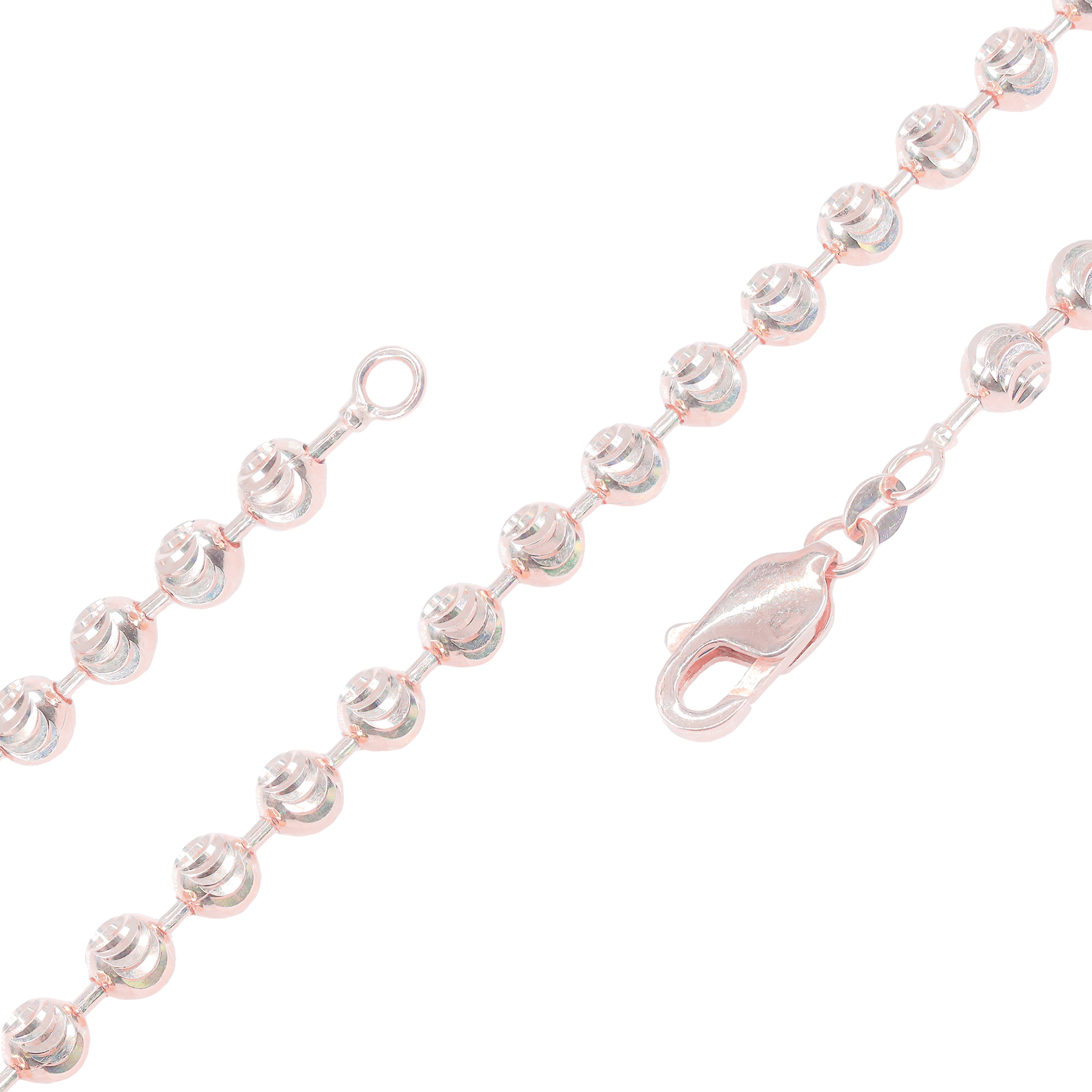 14KT Solid Moon Cut Rose Gold Chain