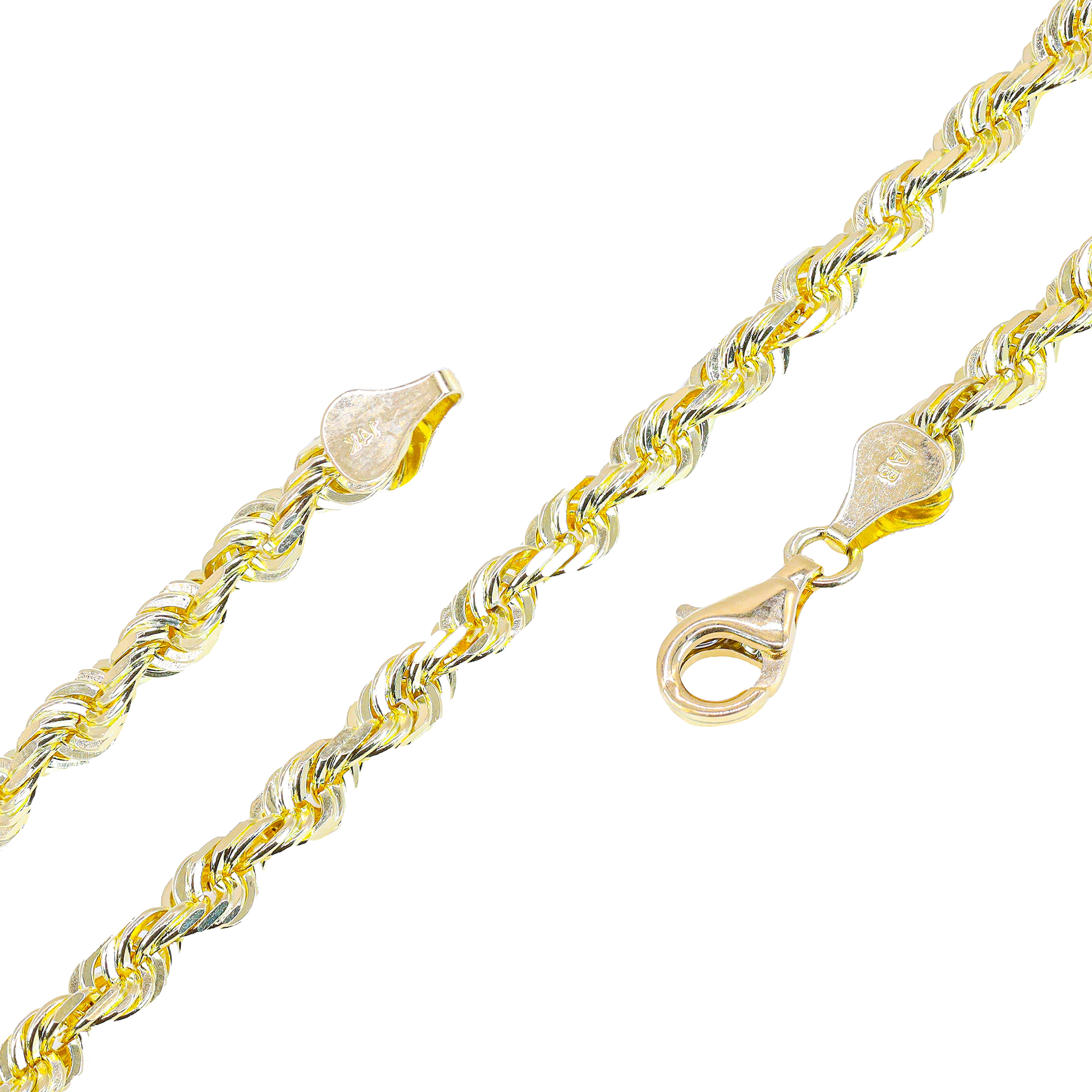 14KT Solid Rope Yellow Gold Chain