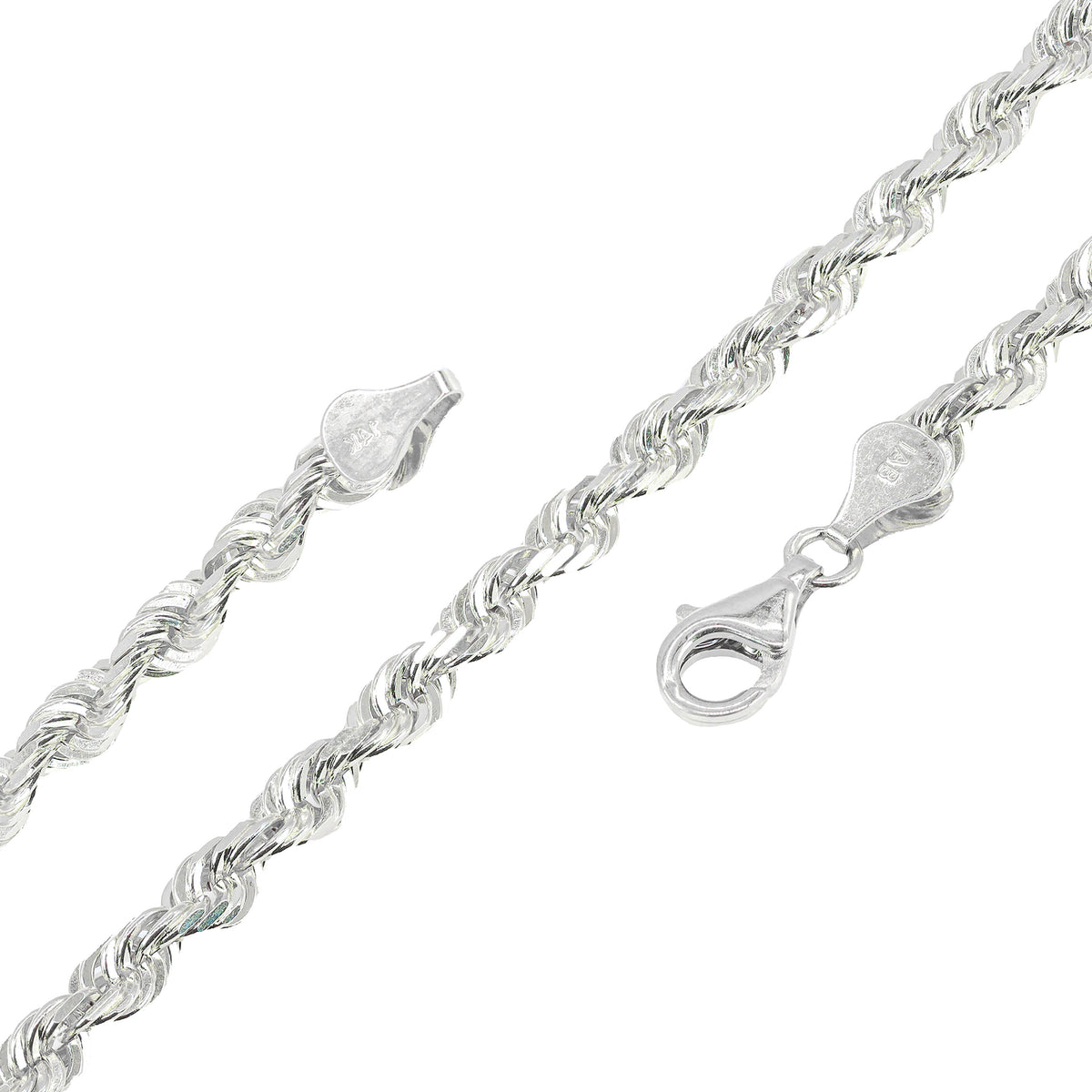 10KT Solid Gold Rope White Gold Chain