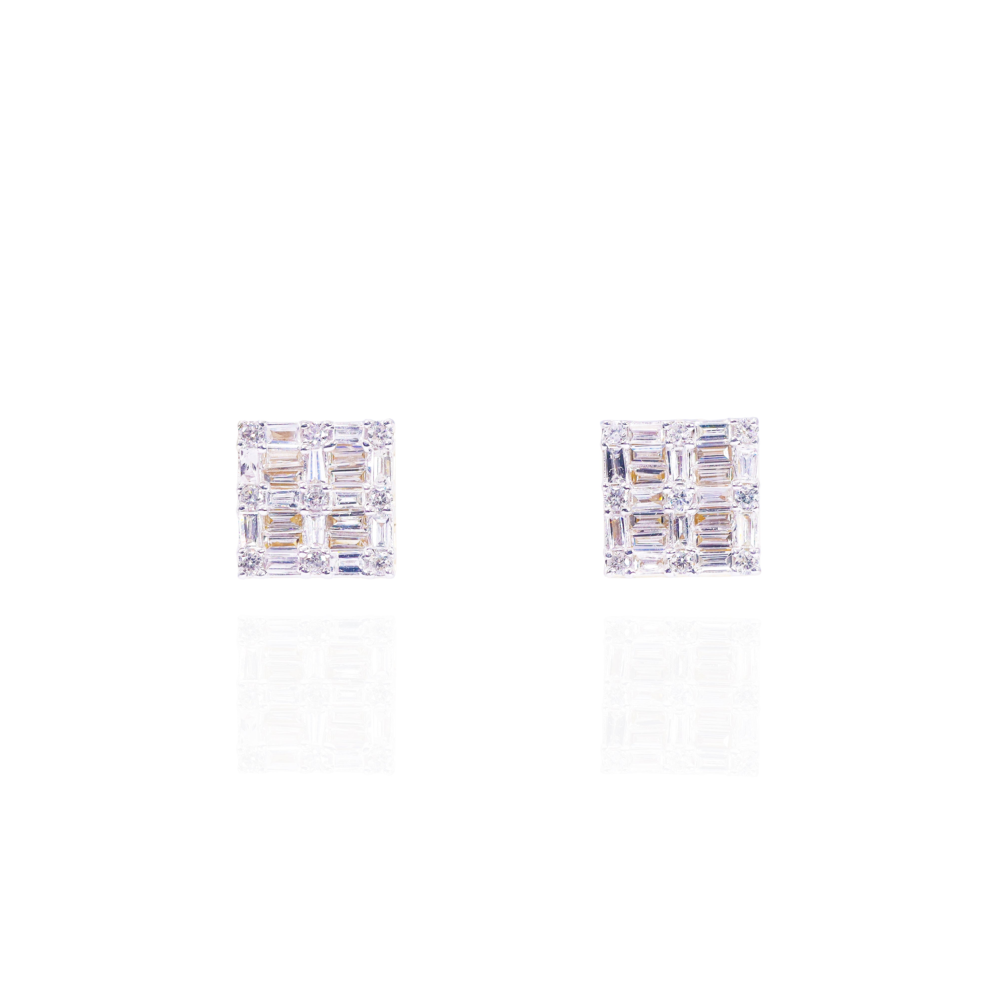 Square Baguette Diamond Earrings