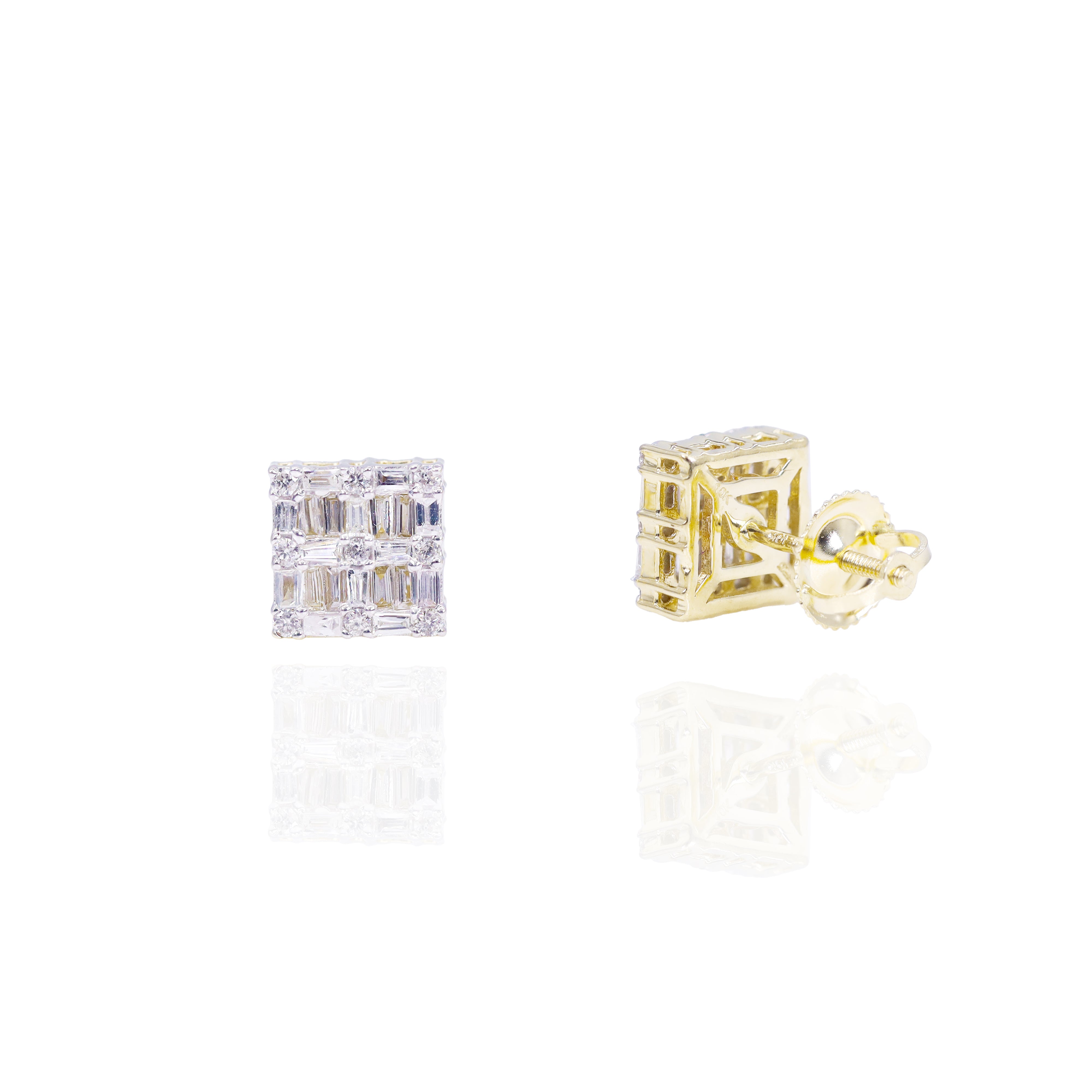 Square Baguette Diamond Earrings