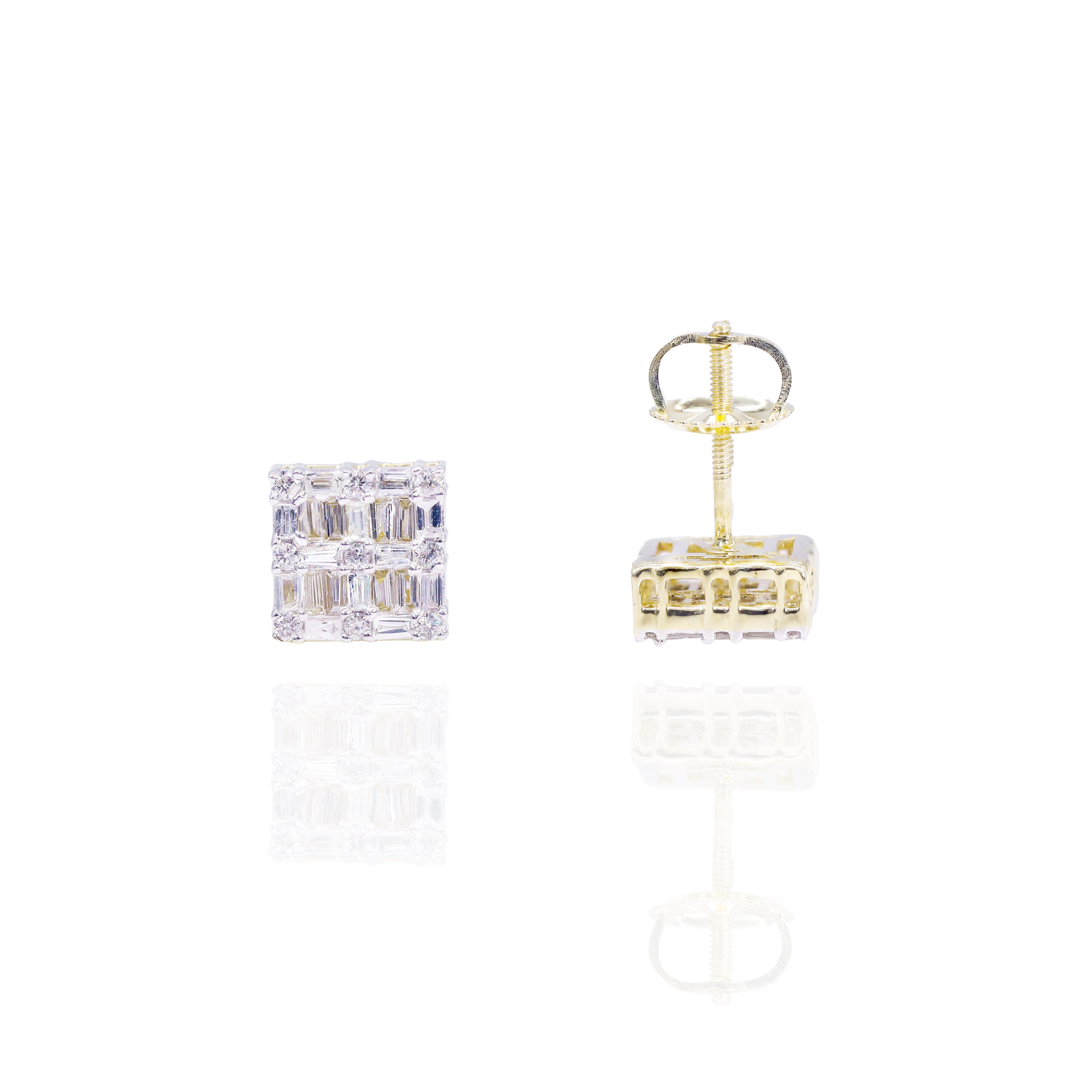 Square Baguette Diamond Earrings