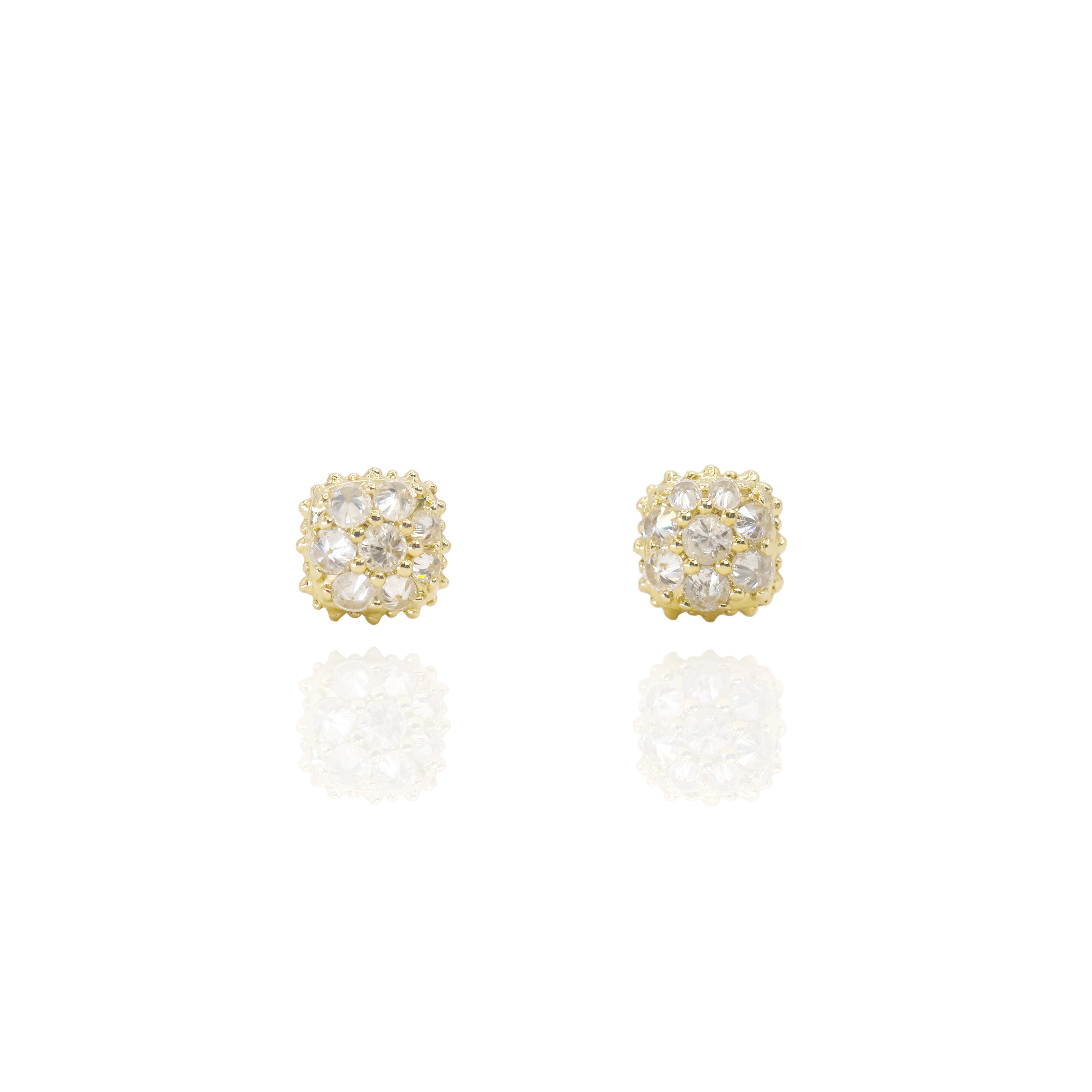 Upside Down Setting Diamond Square Cluster Earrings