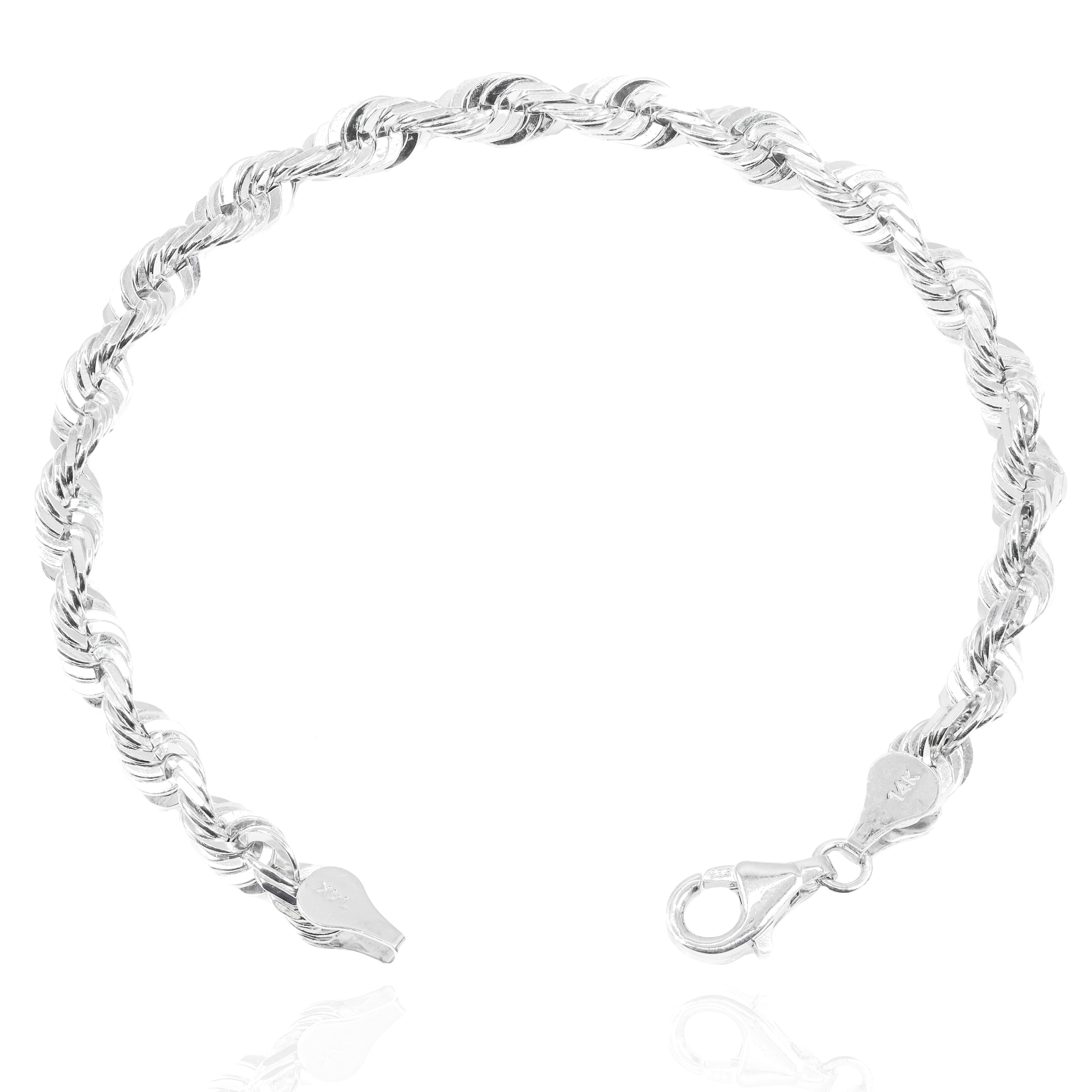 14KT White Gold Solid Rope Gold Bracelet