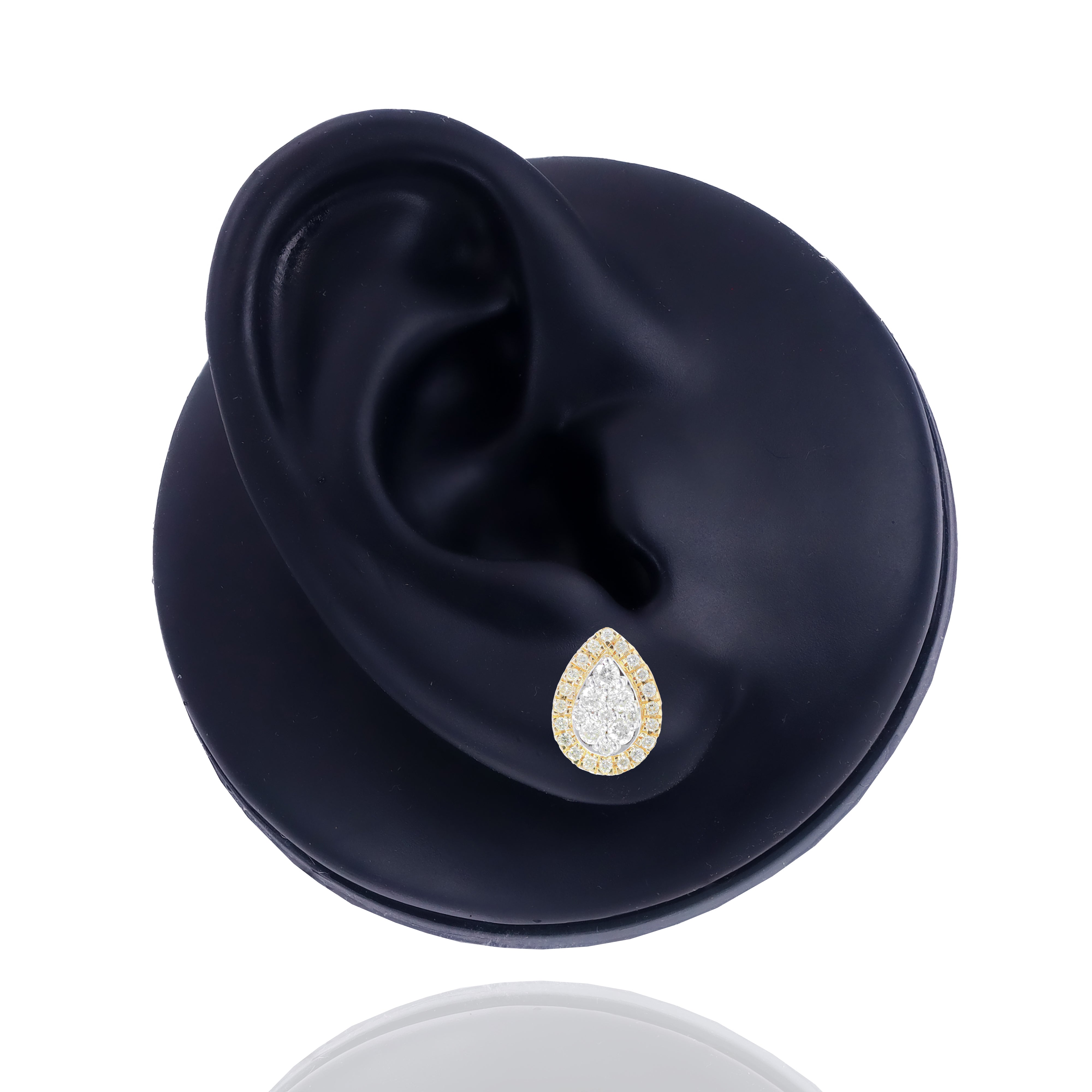 Two-Tone Pear Shape Diamond Earrings