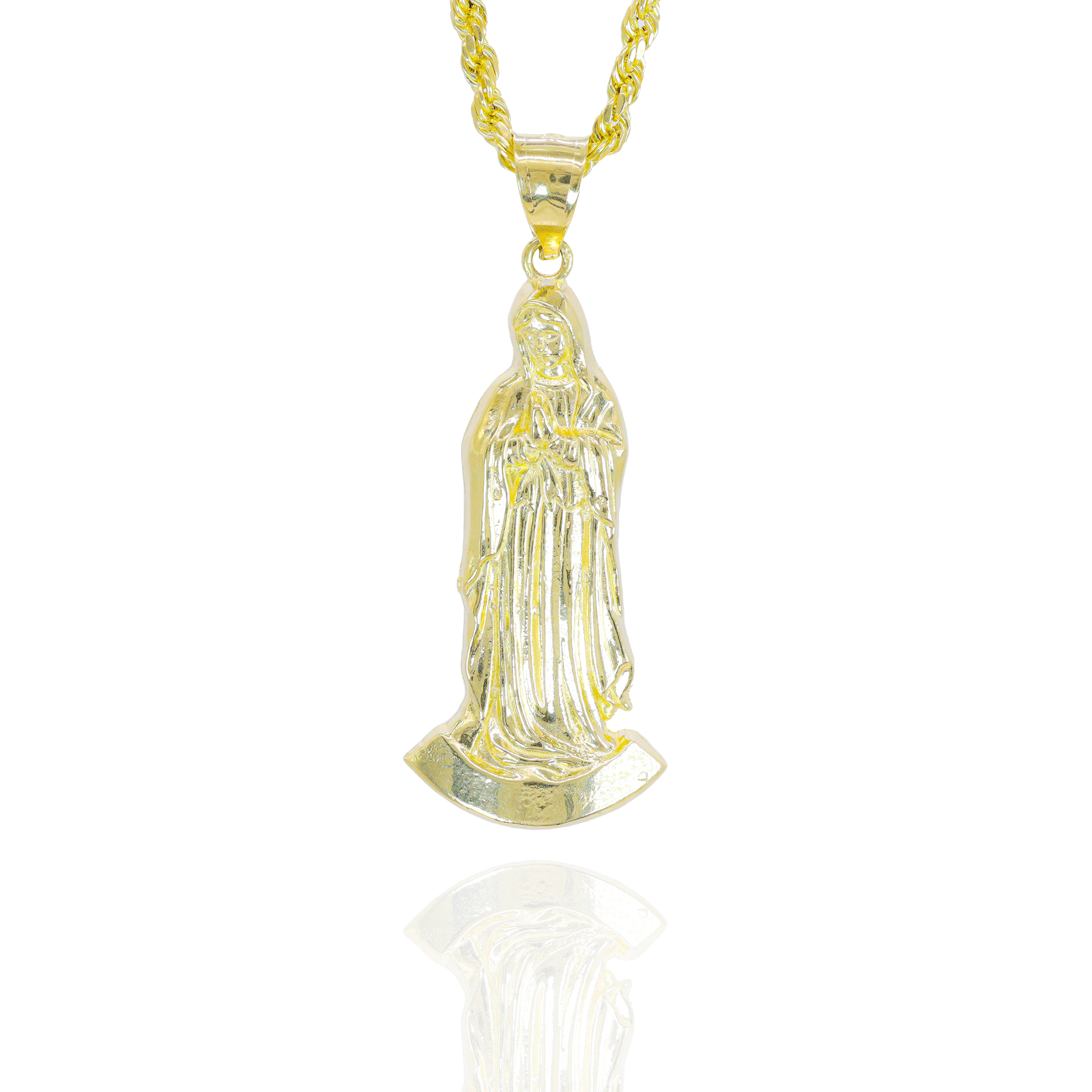 Virgin Mary Solid Gold Pendant