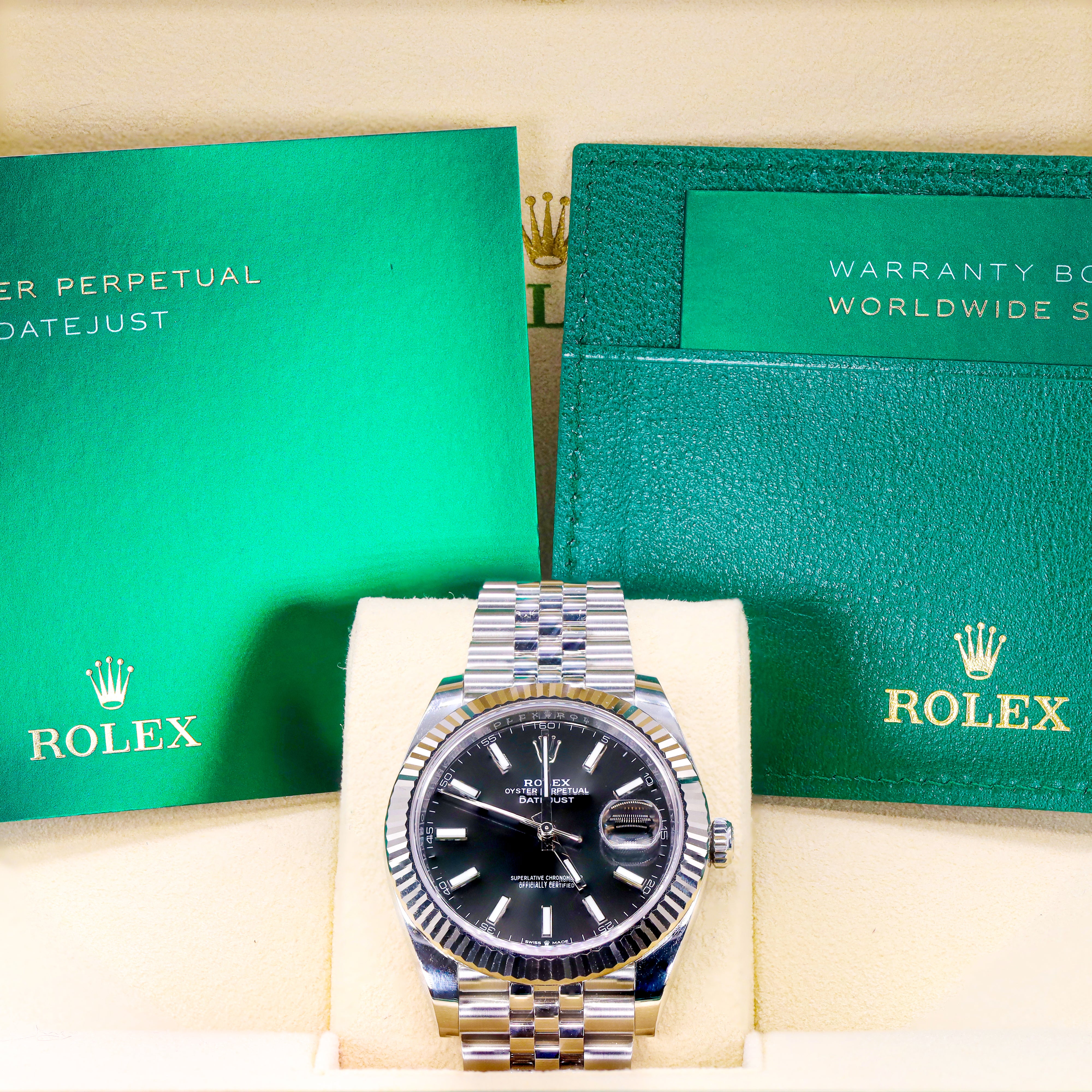 Rolex 126334 DateJust Black Dial 41mm Fluted Bezel