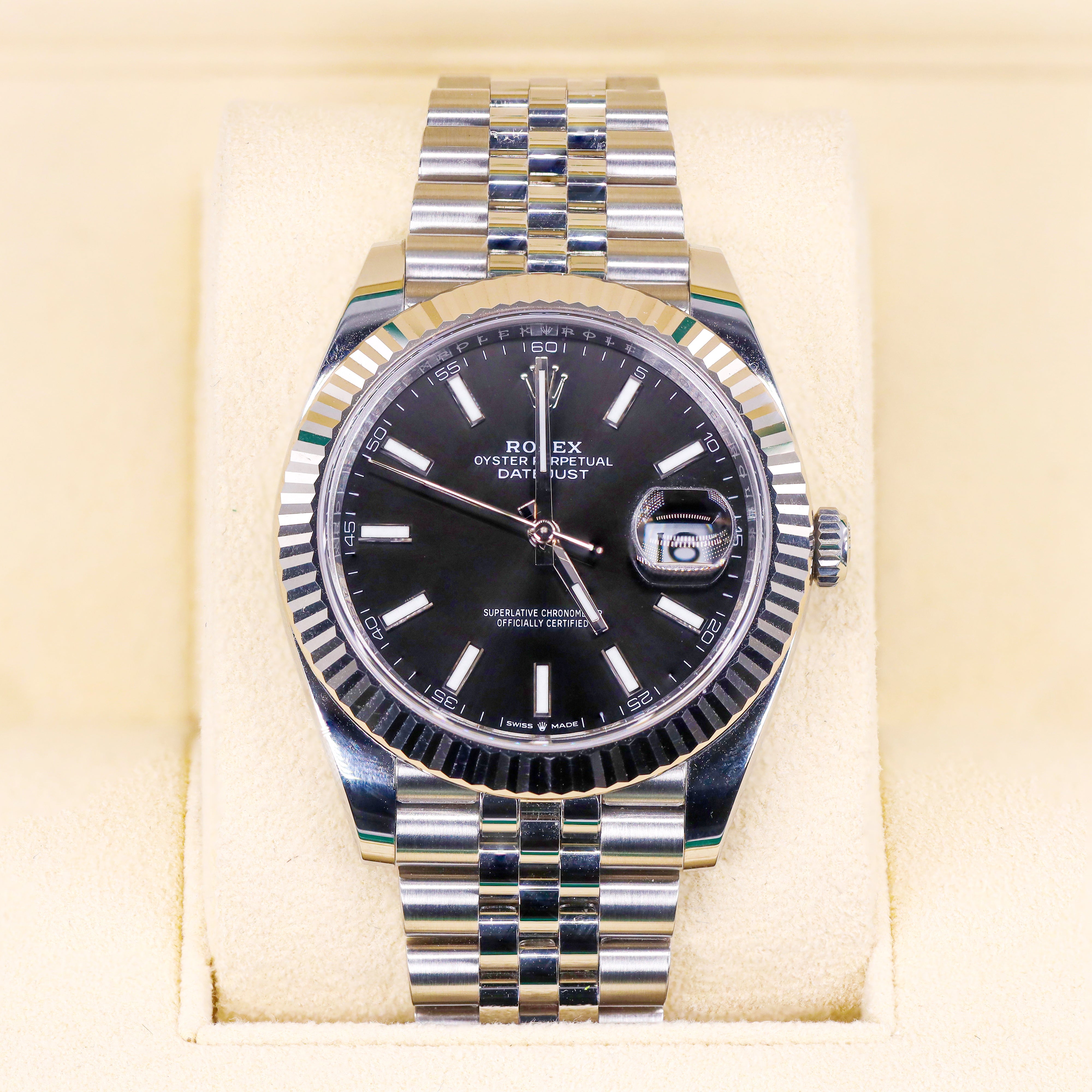 Rolex 126334 DateJust Black Dial 41mm Fluted Bezel