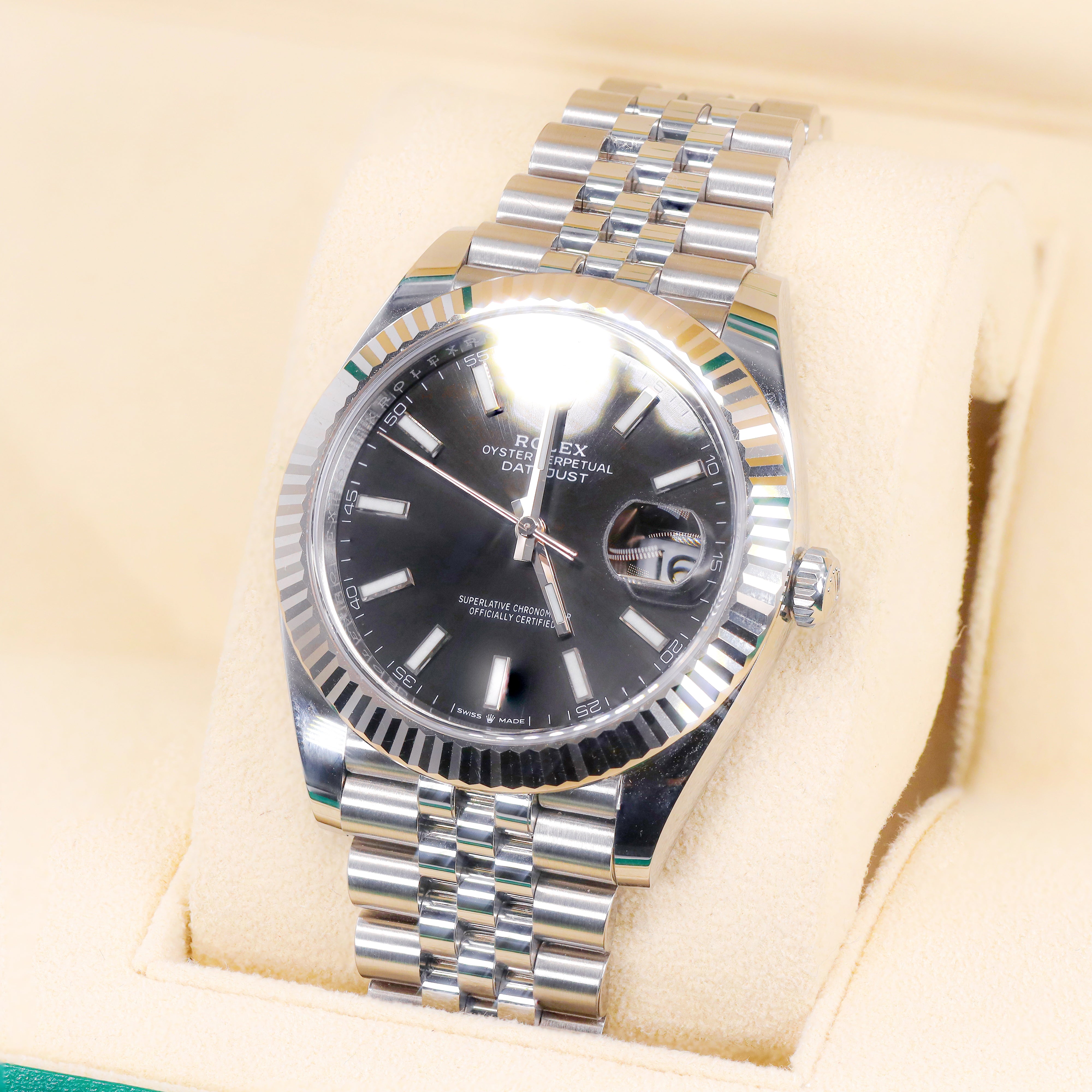 Rolex 126334 DateJust Black Dial 41mm Fluted Bezel