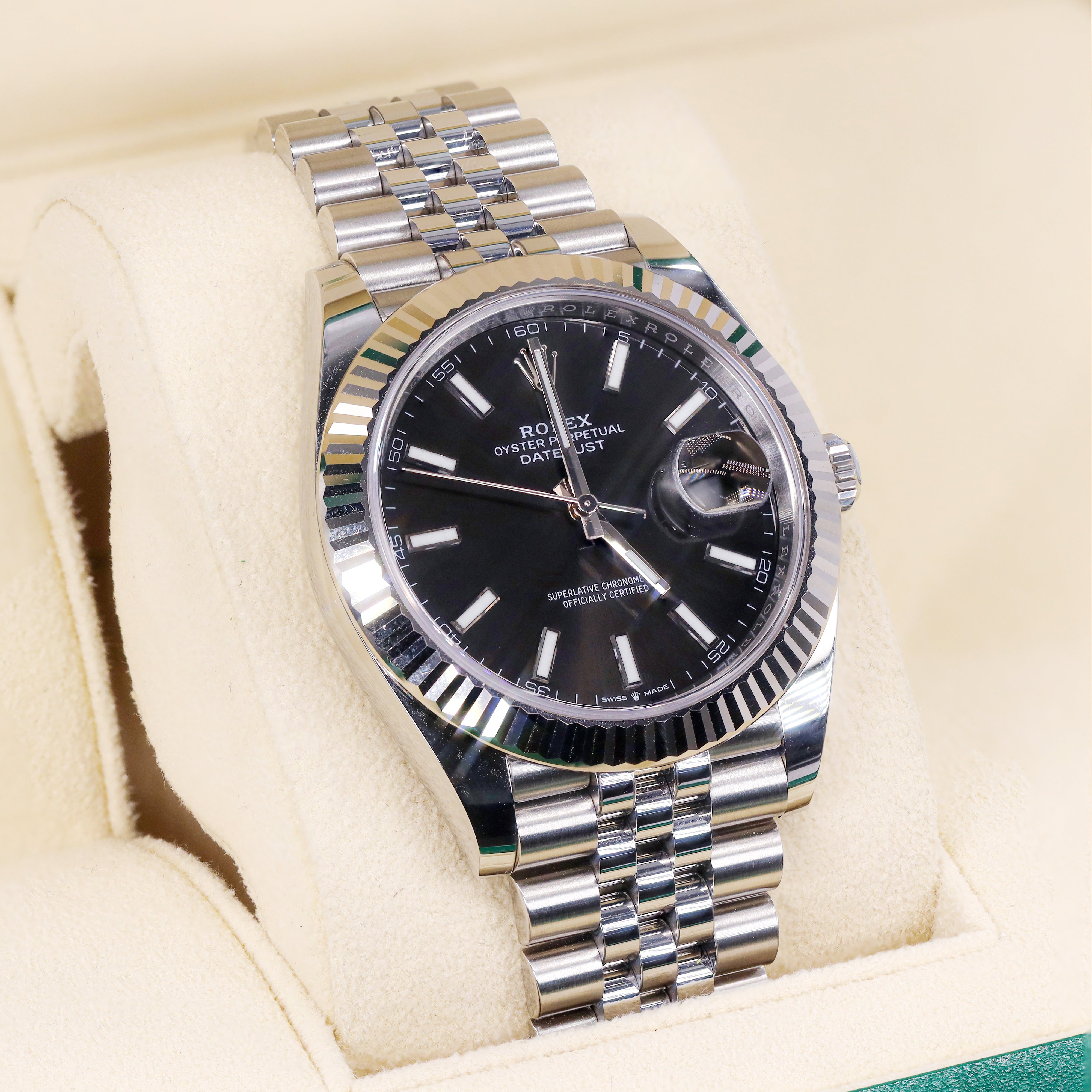 Rolex 126334 DateJust Black Dial 41mm Fluted Bezel