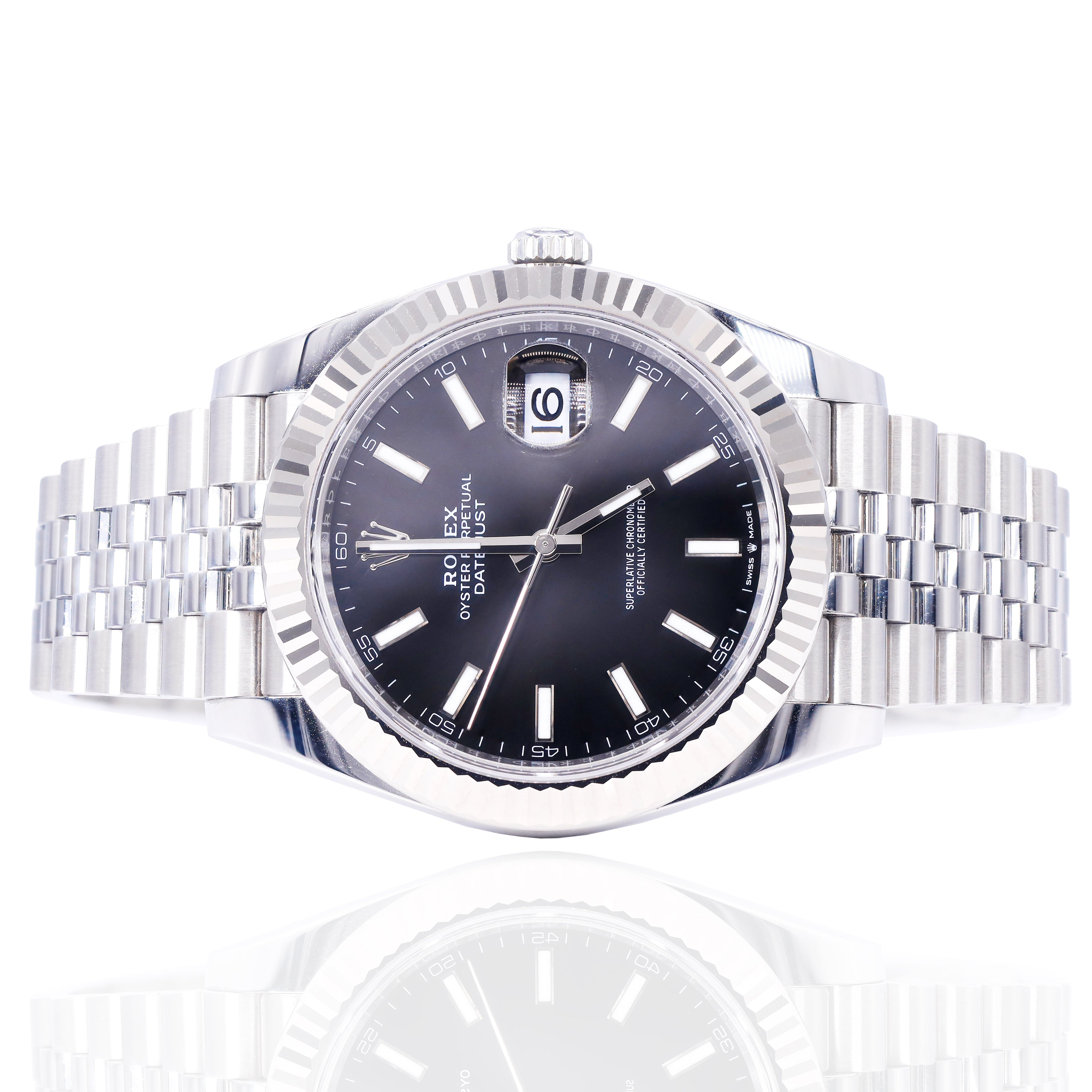 Rolex 126334 DateJust Black Dial 41mm Fluted Bezel